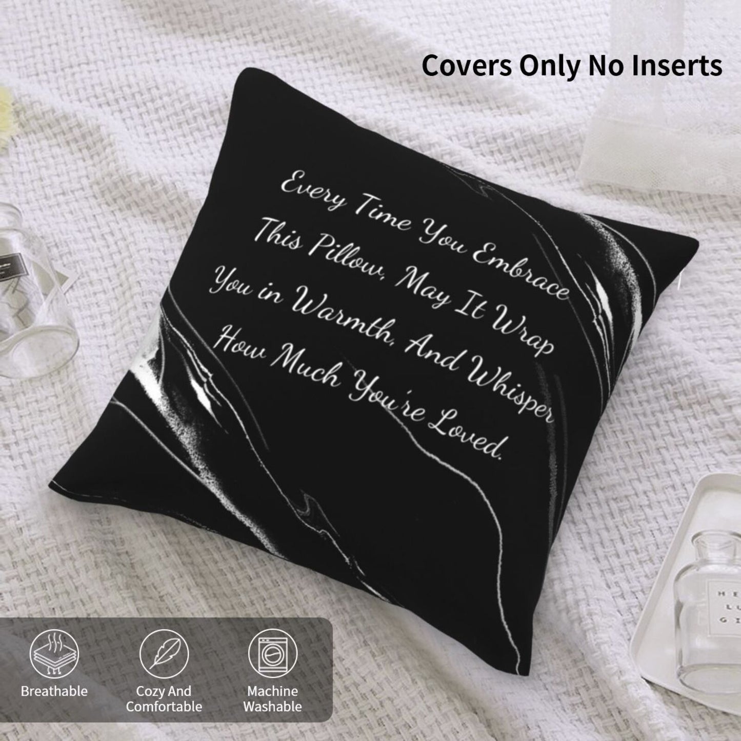 Valentines Day Gifts Throw Pillow Cover 18x18 inch Set of 1 Inspirational Velvet Decorative Cushion Cover