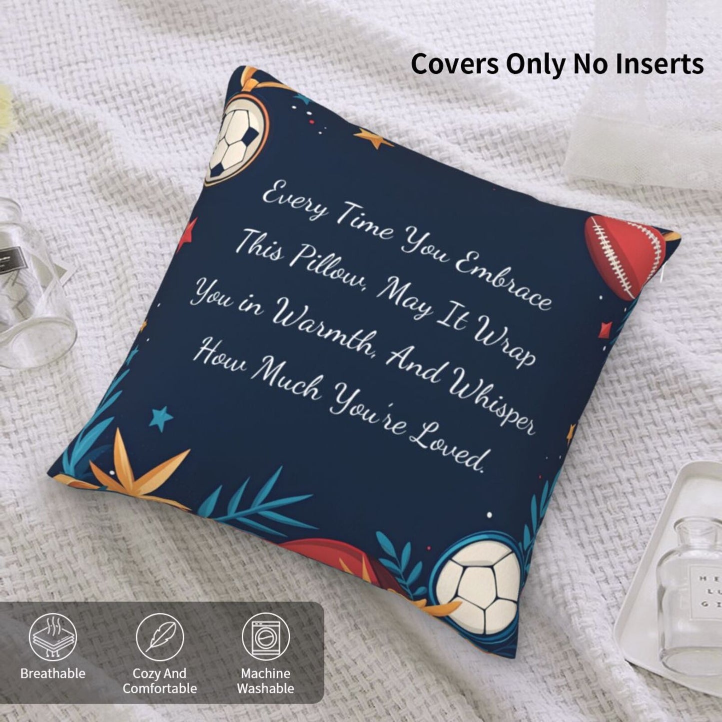 Valentines Day Gifts Throw Pillow Cover 18x18 inch Set of 1 Inspirational Velvet Decorative Cushion Cover