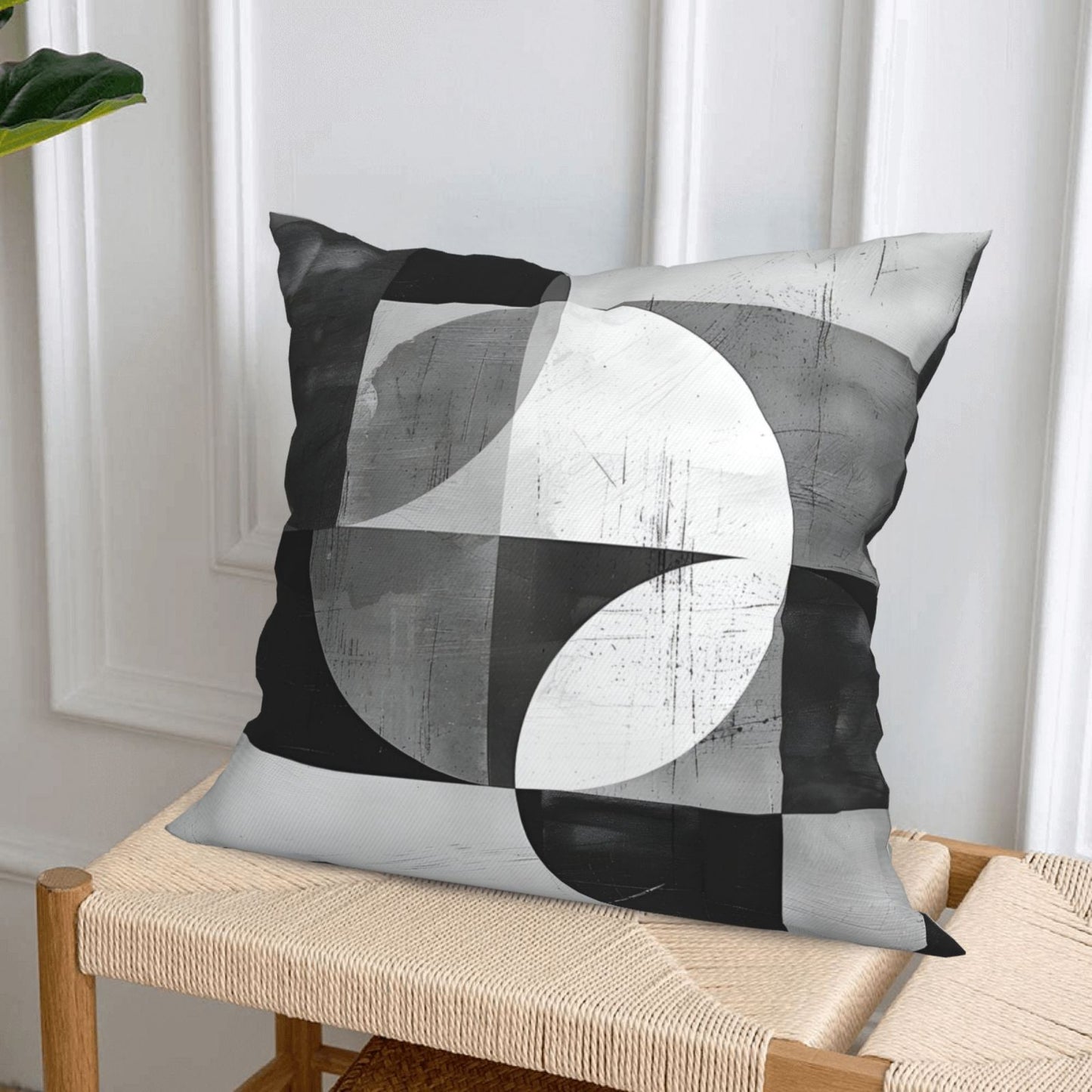 Grey and Brown Geometric Throw Pillow Covers 18x18 inch Set of 4 Modern Abstract Decorative Cushion Covers