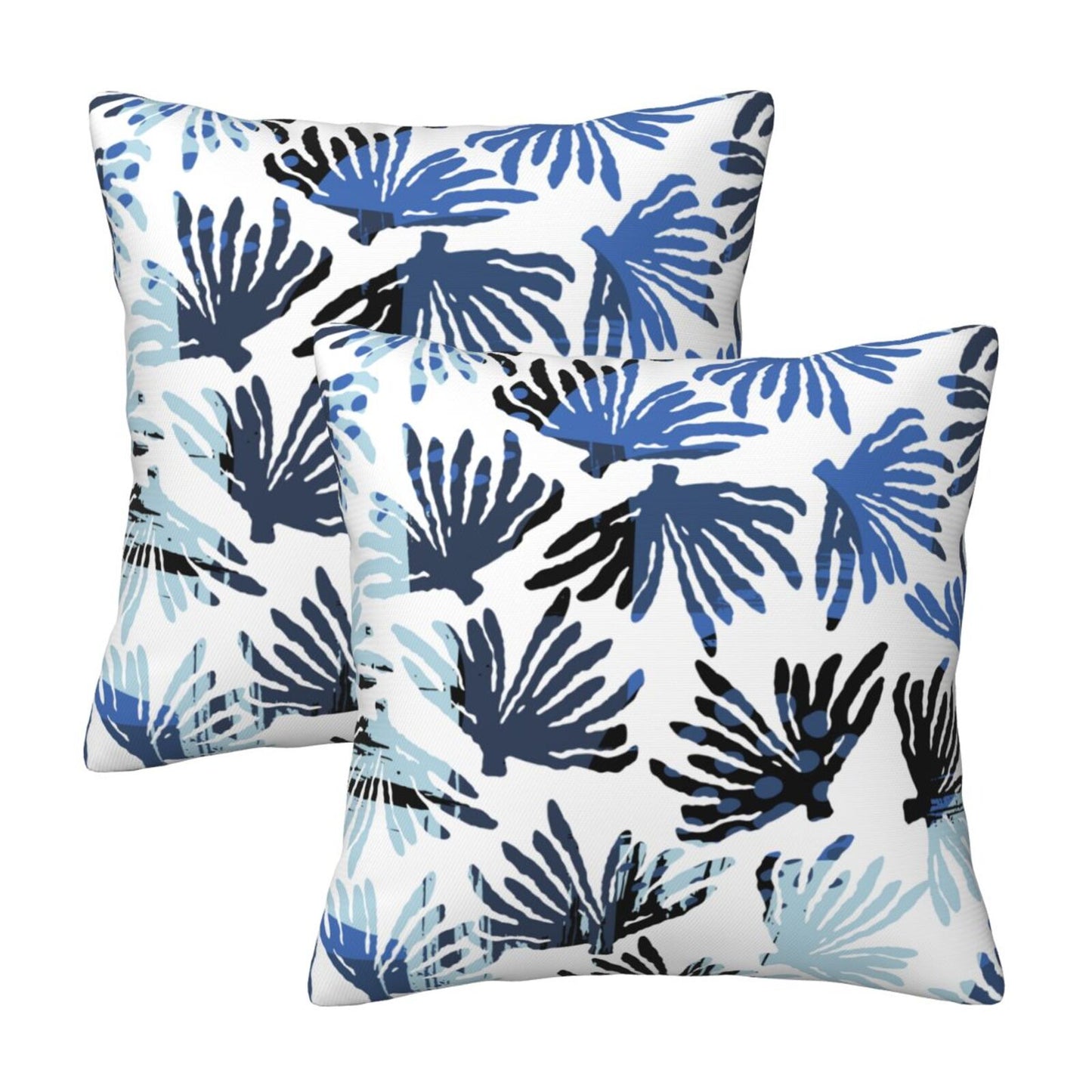 Coastal Throw Pillow Covers 18x18 inch Set of 2  Sea Abstract Velvet Decorative Cushion Covers