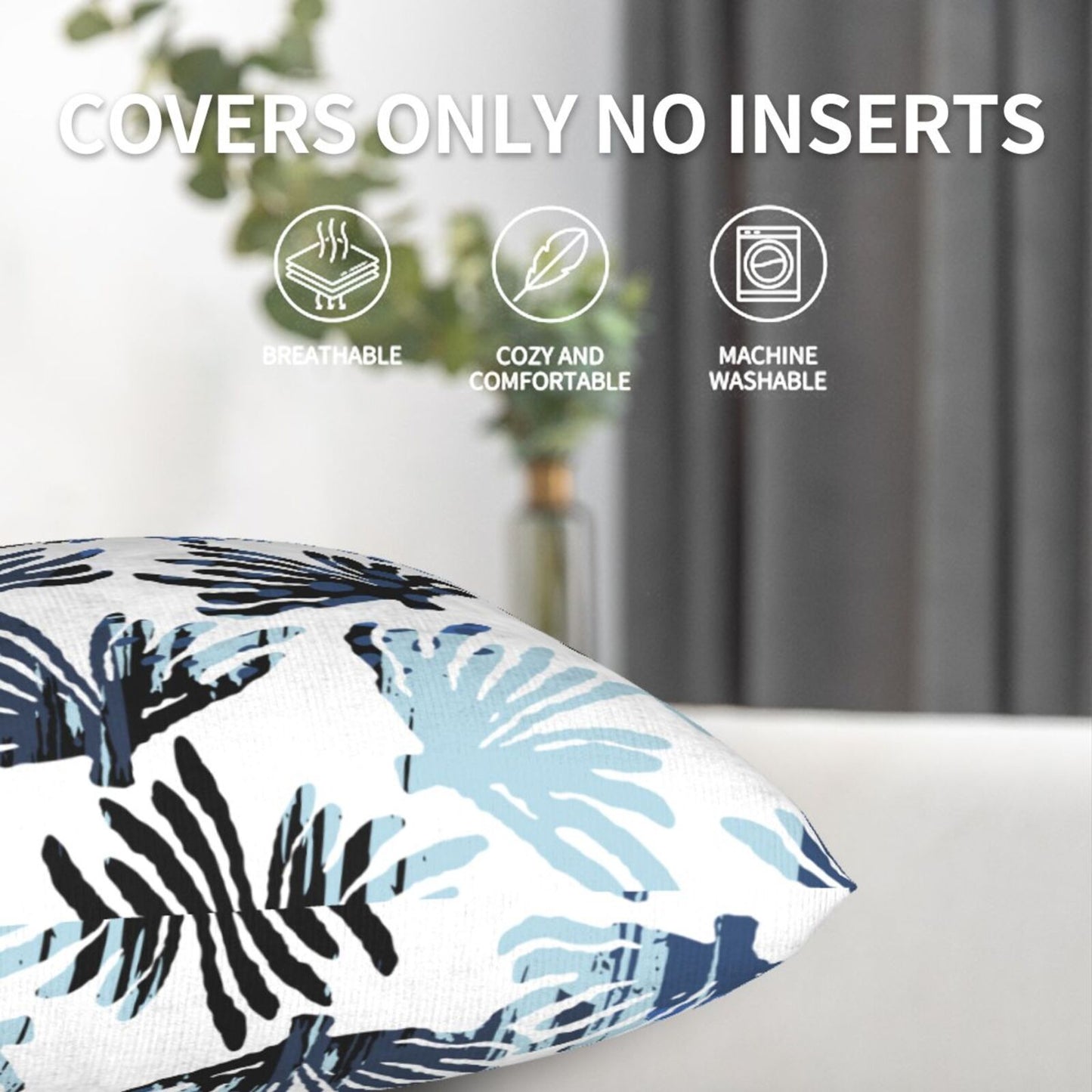Coastal Throw Pillow Covers 18x18 inch Set of 2  Sea Abstract Velvet Decorative Cushion Covers
