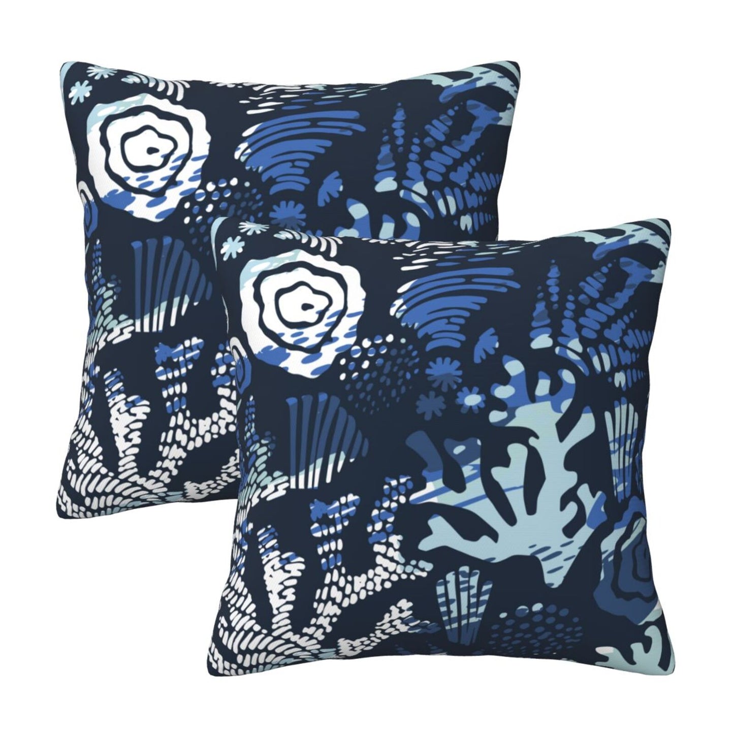 Coastal Throw Pillow Covers 18x18 inch Set of 2  Sea Abstract Velvet Decorative Cushion Covers