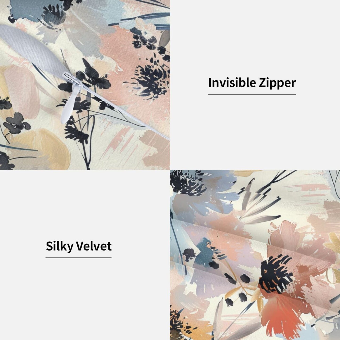 Watercolor Floral Throw Pillow Covers 18x18 inch Set of 2 Meadow Wild Flower Pillow Cases Abstract Decorative Cushion Covers