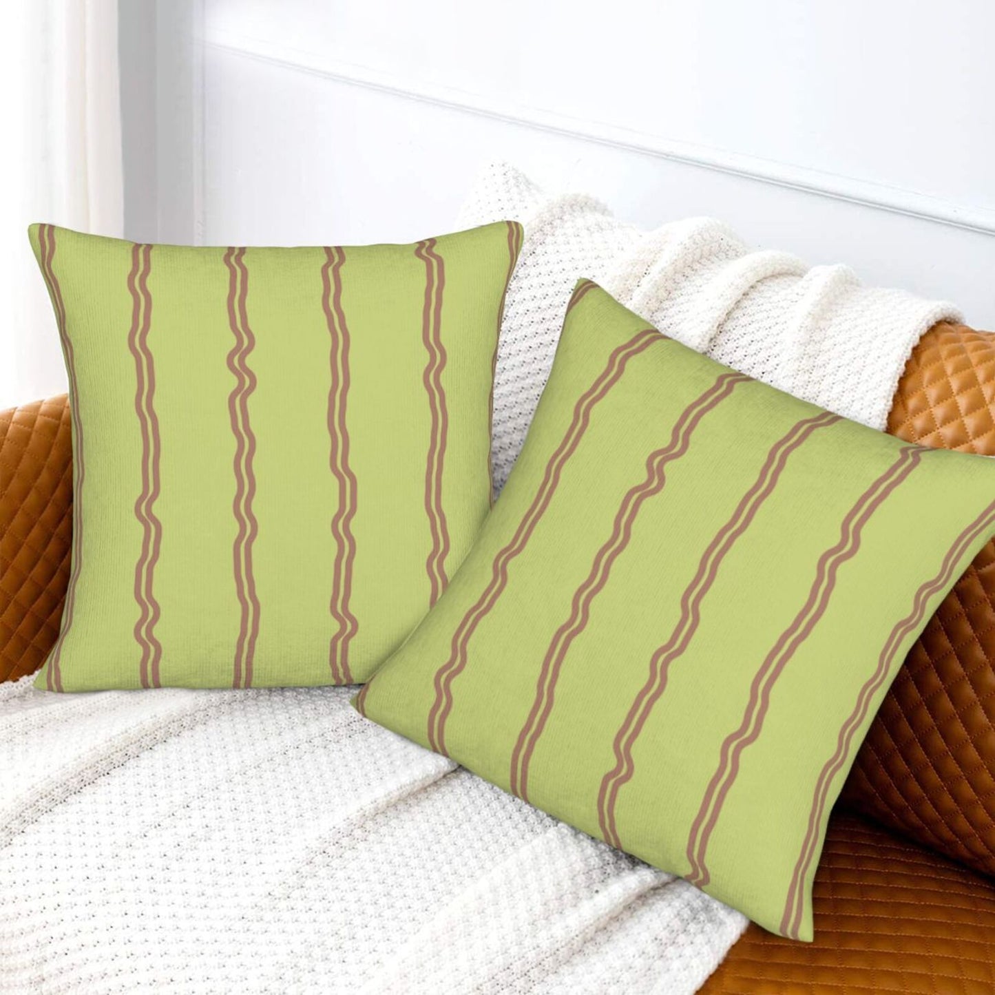 Striped Velvet Pillow Covers Set of 2 Modern Geometric Decorative Cushion Covers