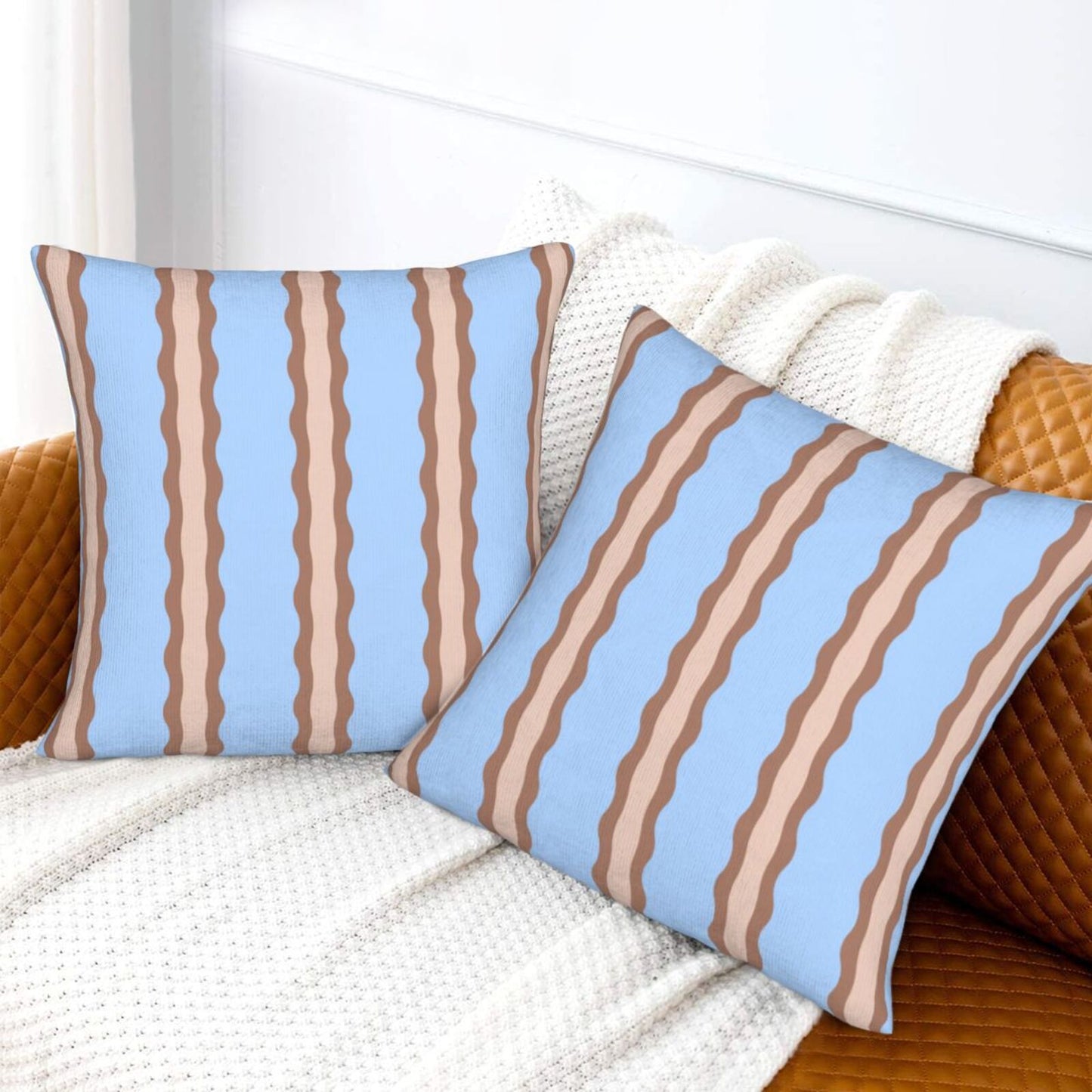 Striped Velvet Pillow Covers Set of 2 Modern Geometric Decorative Cushion Covers
