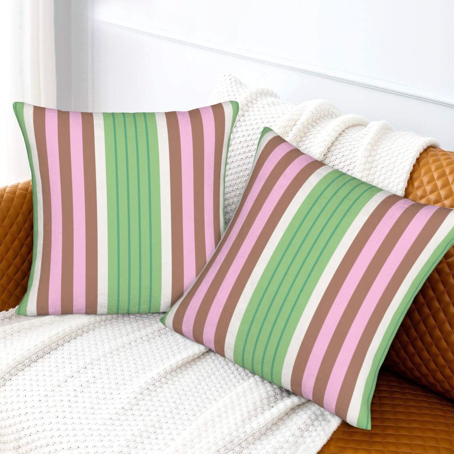 Striped Velvet Pillow Covers Set of 2 Modern Geometric Decorative Cushion Covers