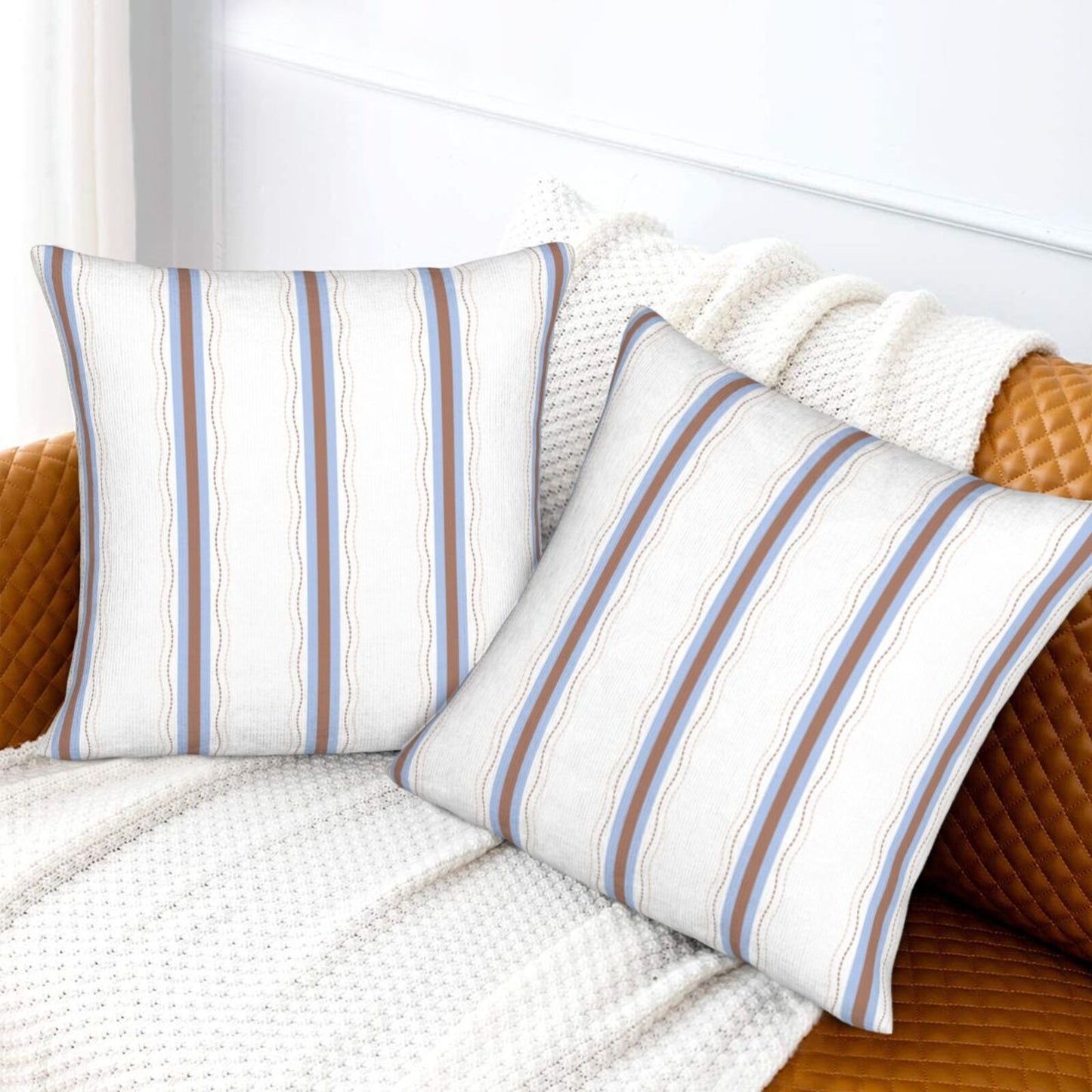 Striped Velvet Pillow Covers Set of 2 Modern Geometric Decorative Cushion Covers
