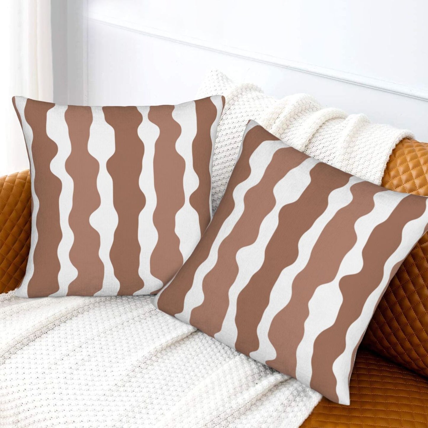 Striped Velvet Pillow Covers Set of 2 Modern Geometric Decorative Cushion Covers