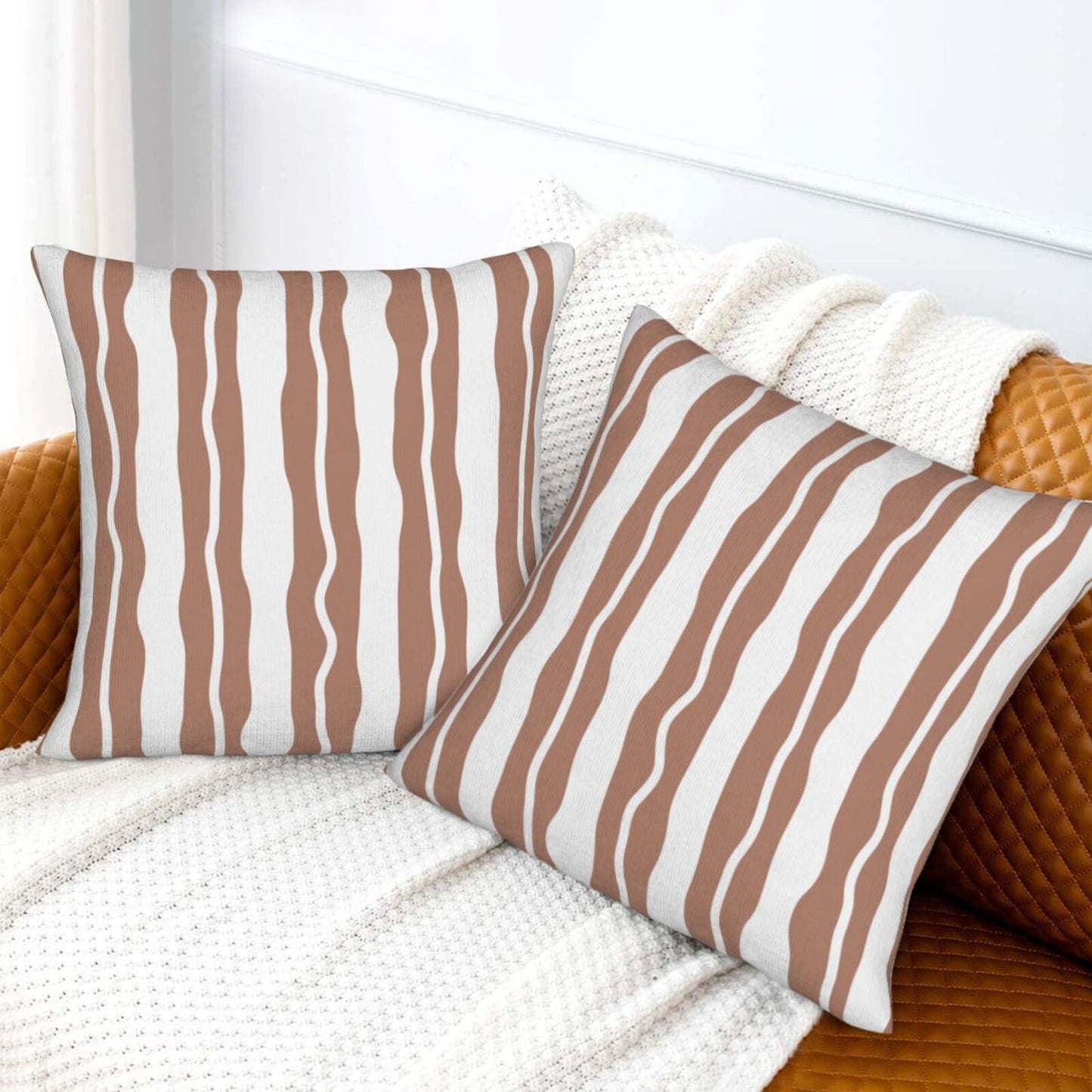 Striped Velvet Pillow Covers Set of 2 Modern Geometric Decorative Cushion Covers