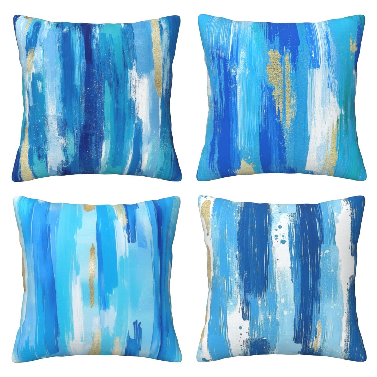 Abstract Throw Pillow Covers 18x18 inch Set of 4 Modern Brushstrokes Decorative Cushion Covers
