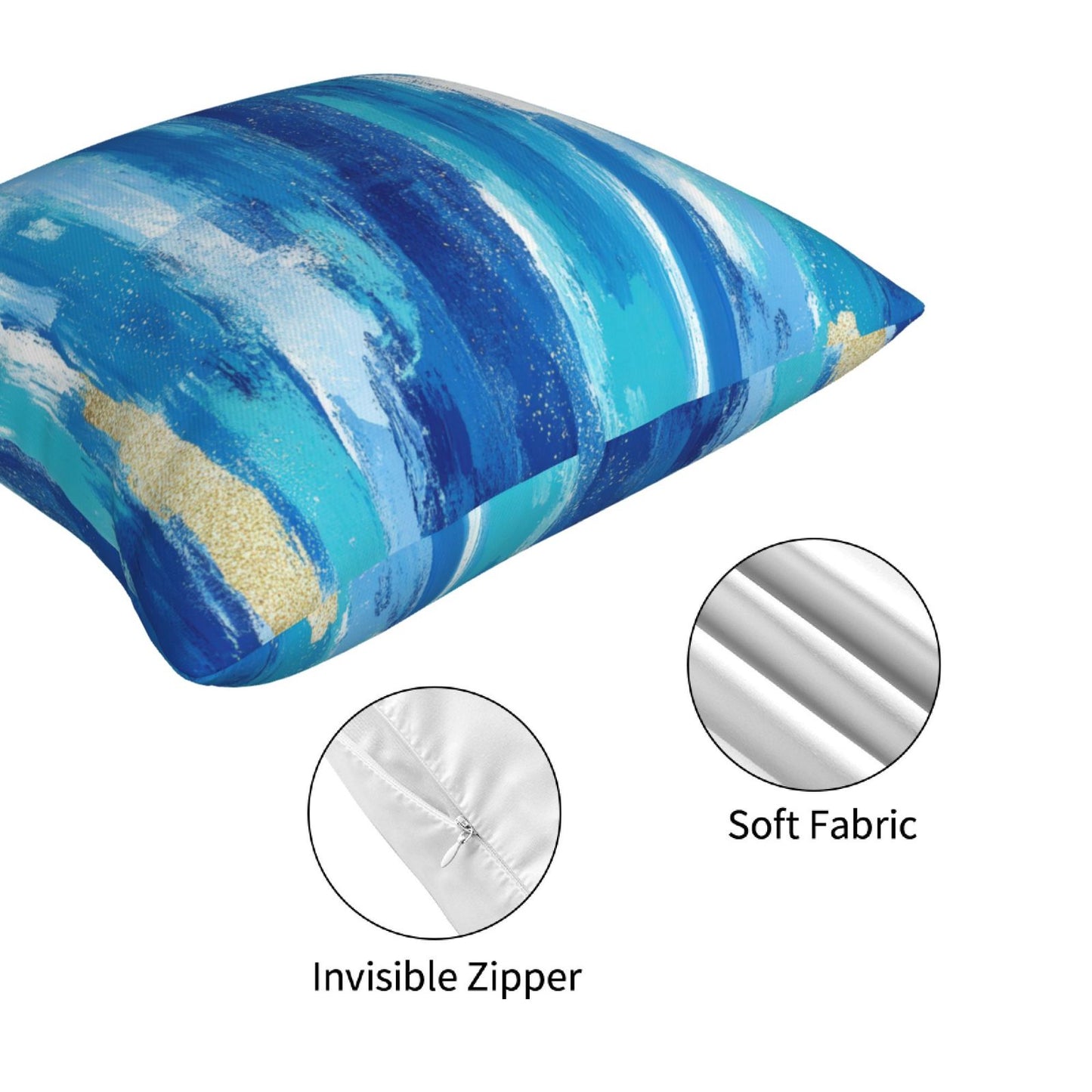 Abstract Throw Pillow Covers 18x18 inch Set of 4 Modern Brushstrokes Decorative Cushion Covers