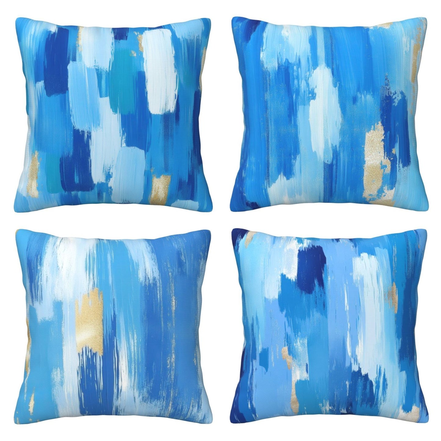 Abstract Throw Pillow Covers 18x18 inch Set of 4 Modern Brushstrokes Decorative Cushion Covers