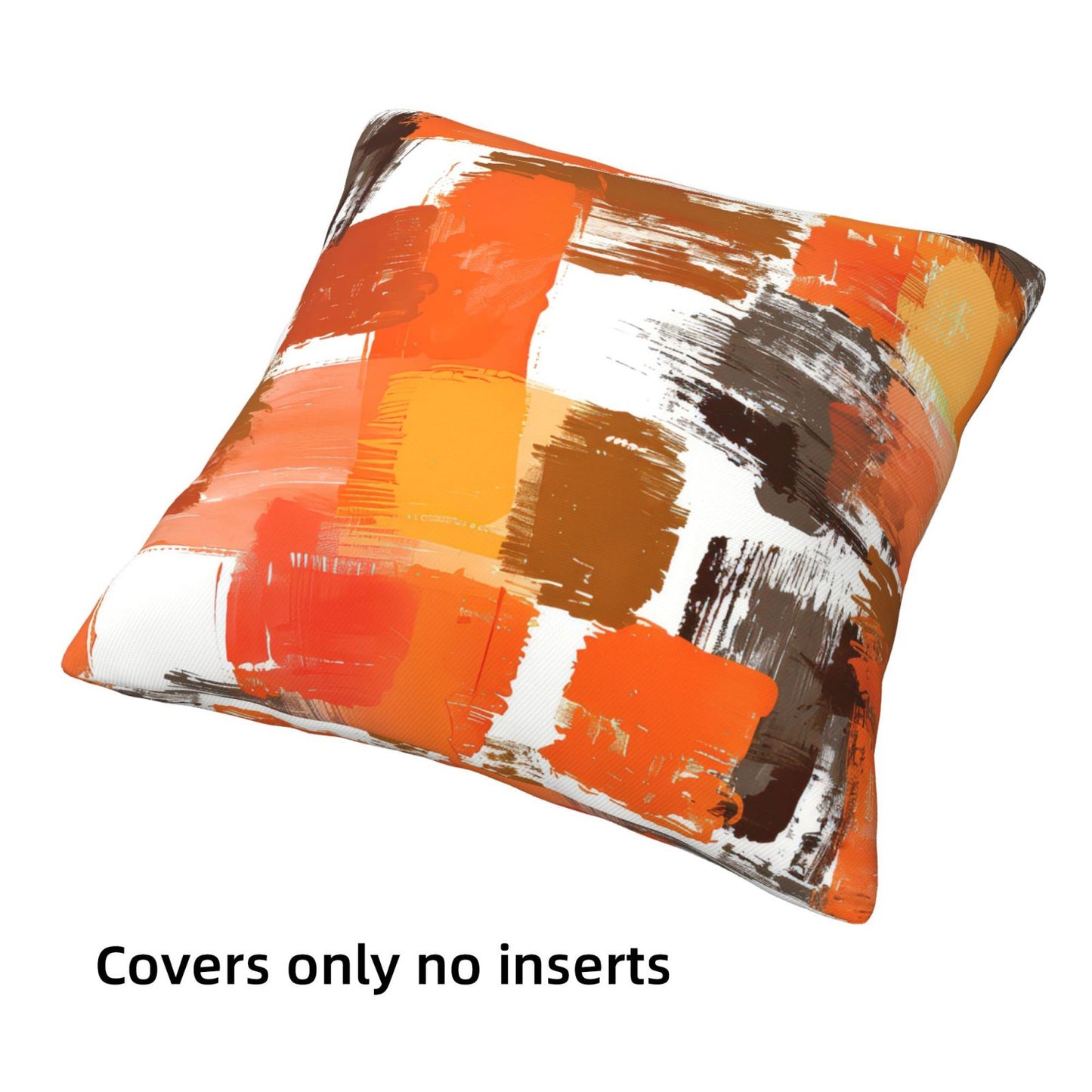 Orange Abstract Throw Pillow Covers 18x18 inch Set of 4 Modern Art Decorative Cushion Covers