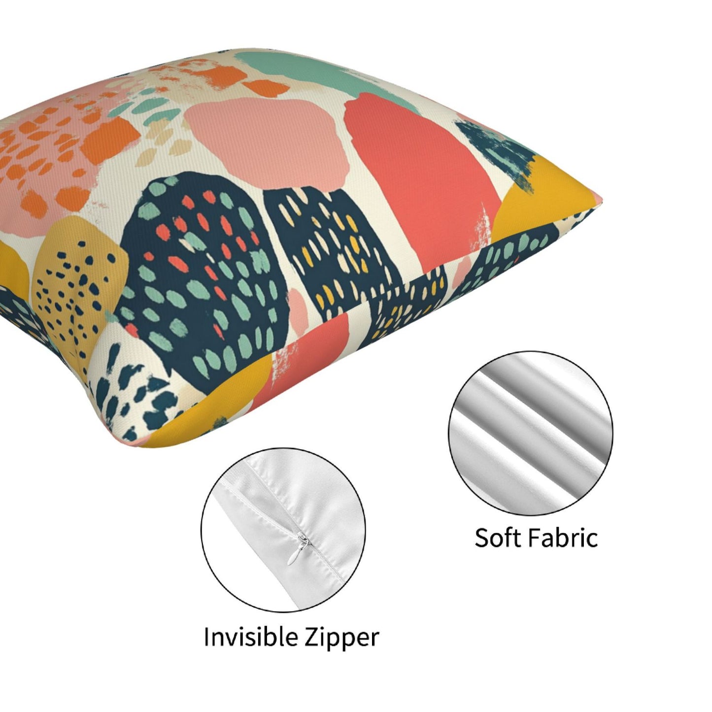 Bohemian Abstract Throw Pillow Covers 18x18 inch Set of 4 Modern Floral Cushion Covers