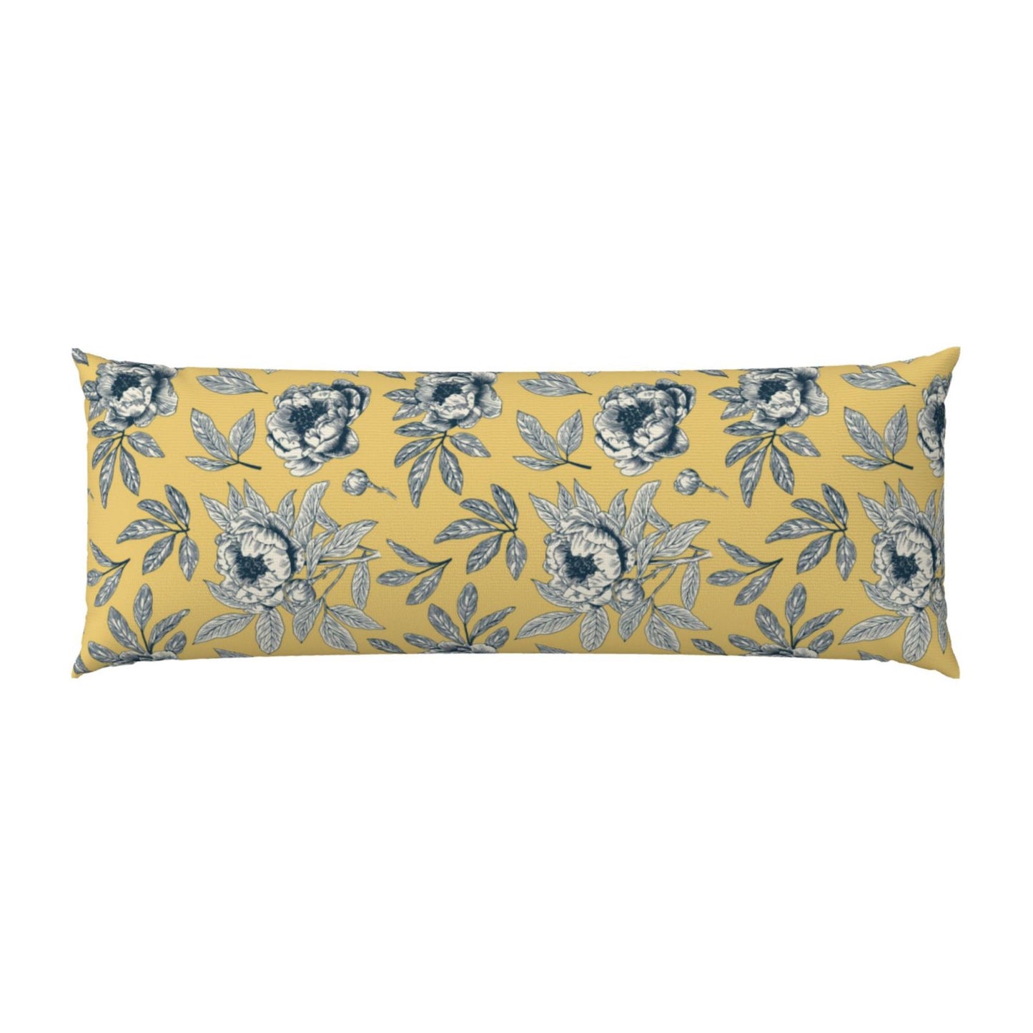 Toile Body Pillow Cover Chinoiserie Flowers Long Pillow Case French Country Decorative Cushion Cover