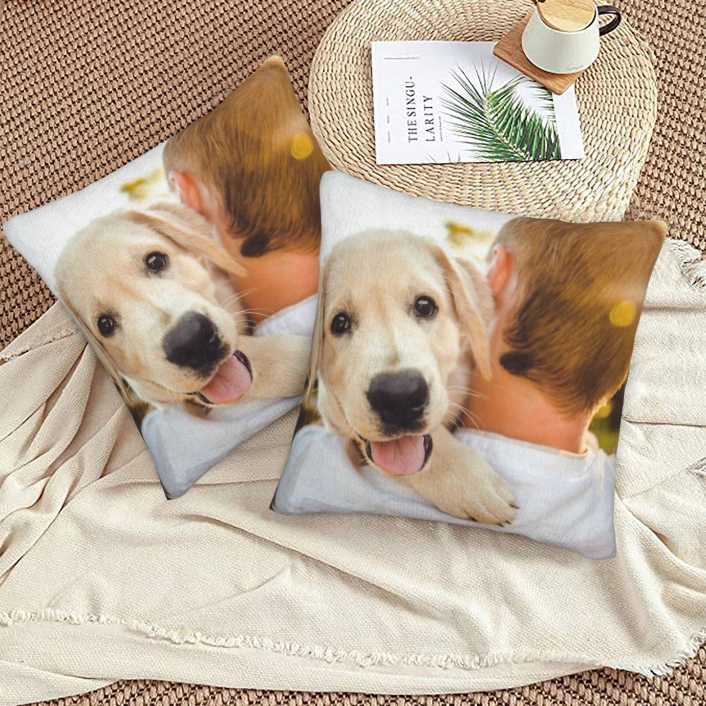 Personalized Pillow Cover Custom Gift Pillow Case Picture Photos Customized Velvet Decorative Cushion Cover