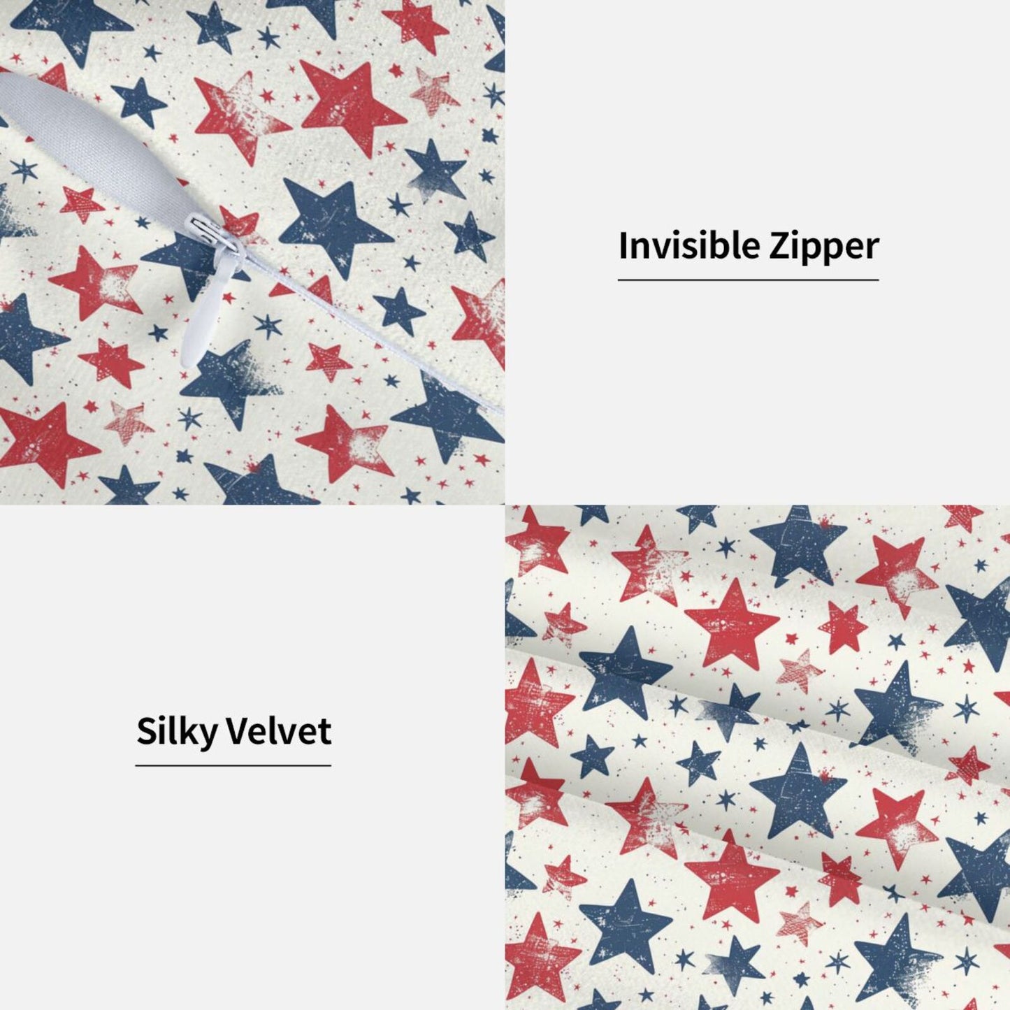 Independence Day Throw Pillow Covers 18x18 inch Set of 2 4th of July Velvet Decorative Cushion Covers
