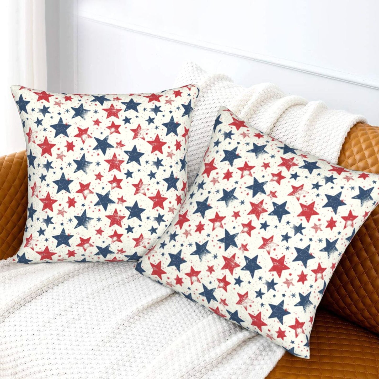 Independence Day Throw Pillow Covers 18x18 inch Set of 2 4th of July Velvet Decorative Cushion Covers