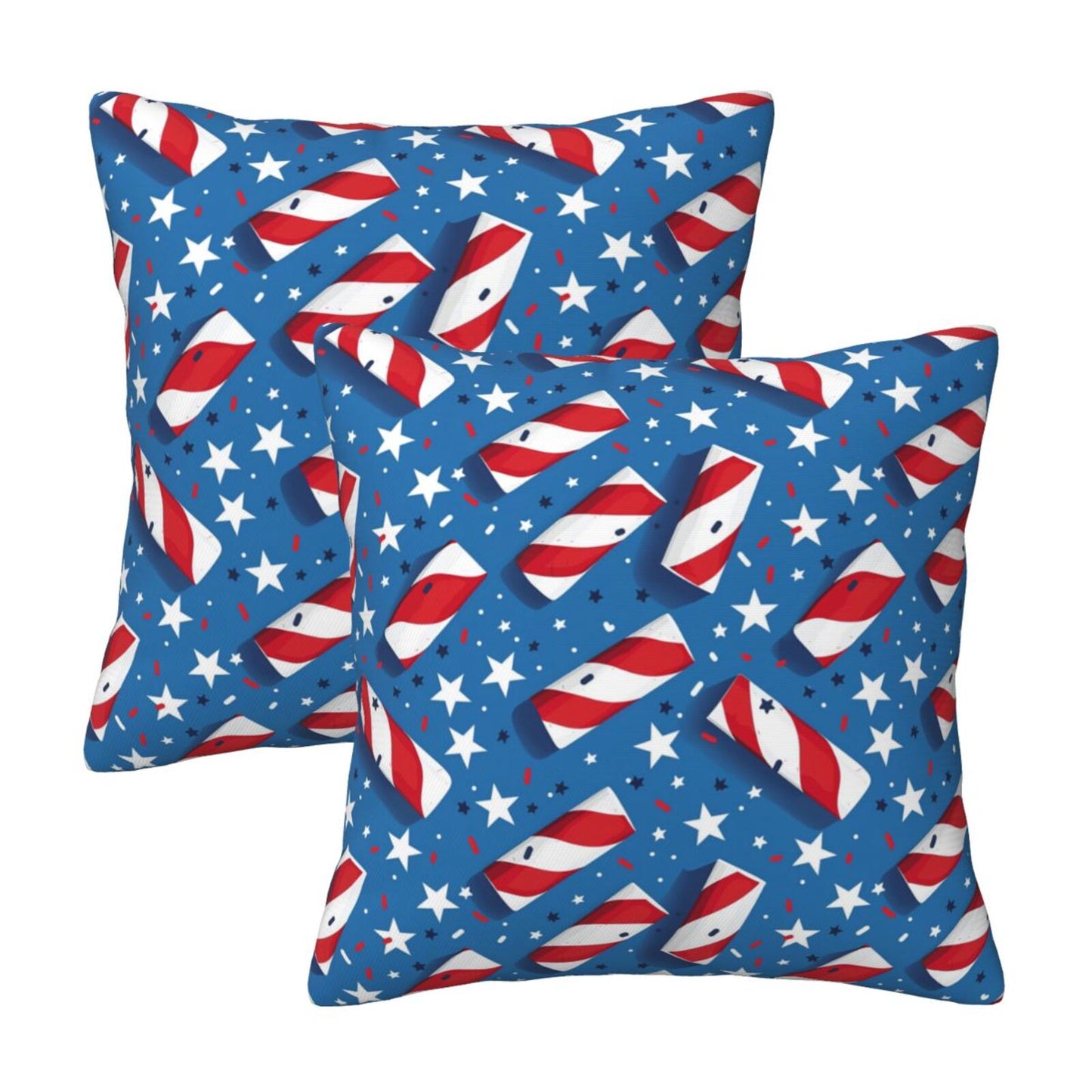 Independence Day Throw Pillow Covers 18x18 inch Set of 2 4th of July Velvet Decorative Cushion Covers