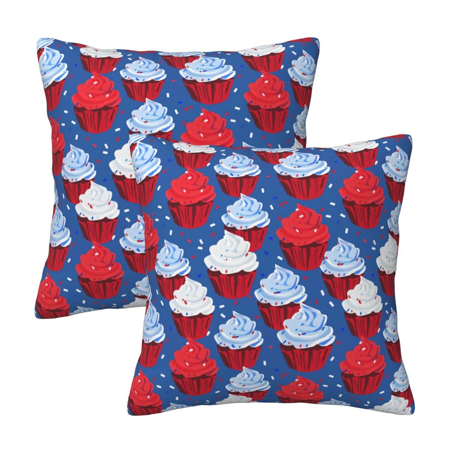 Independence Day Throw Pillow Covers 18x18 inch Set of 2 4th of July Velvet Decorative Cushion Covers