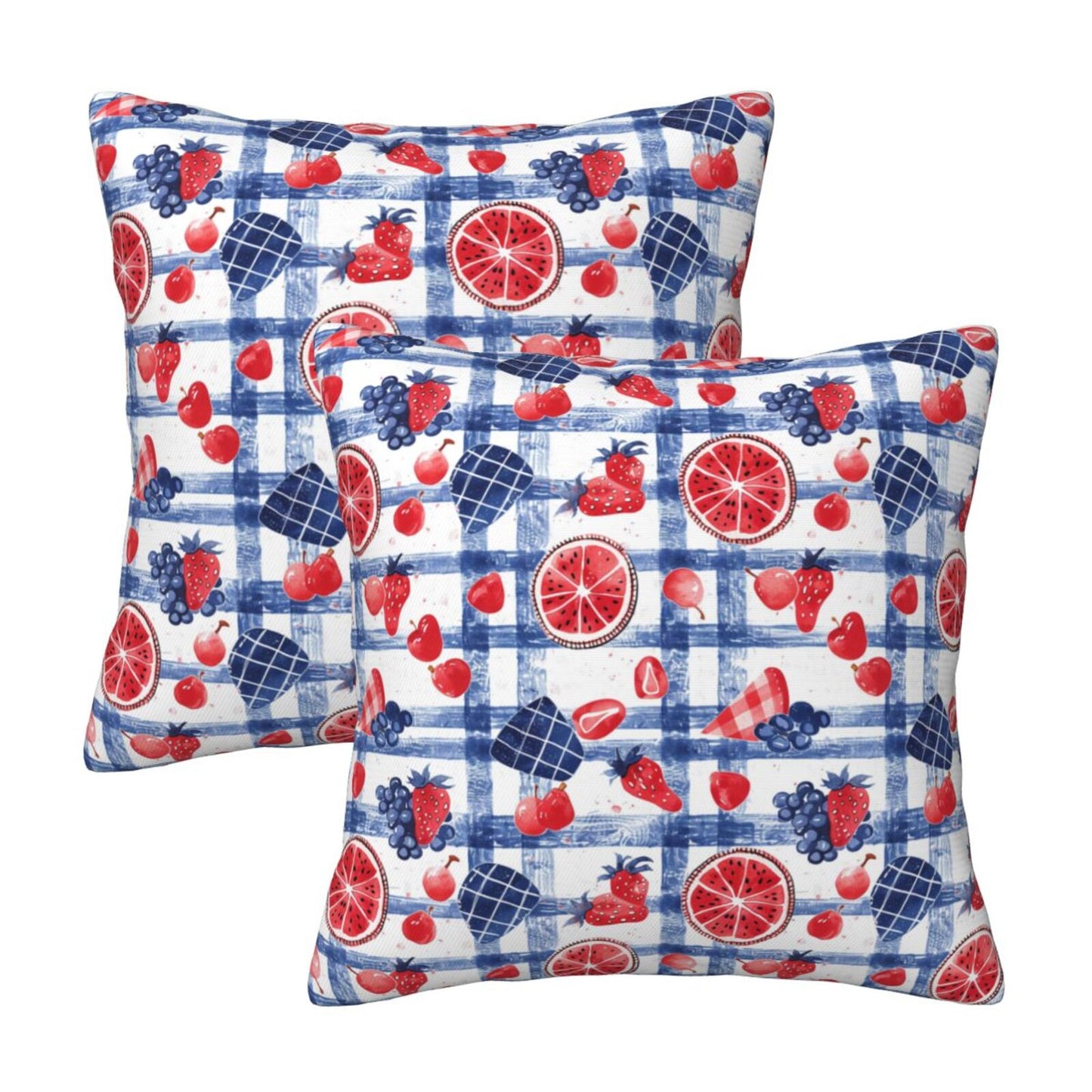 Independence Day Throw Pillow Covers 18x18 inch Set of 2 4th of July Velvet Decorative Cushion Covers