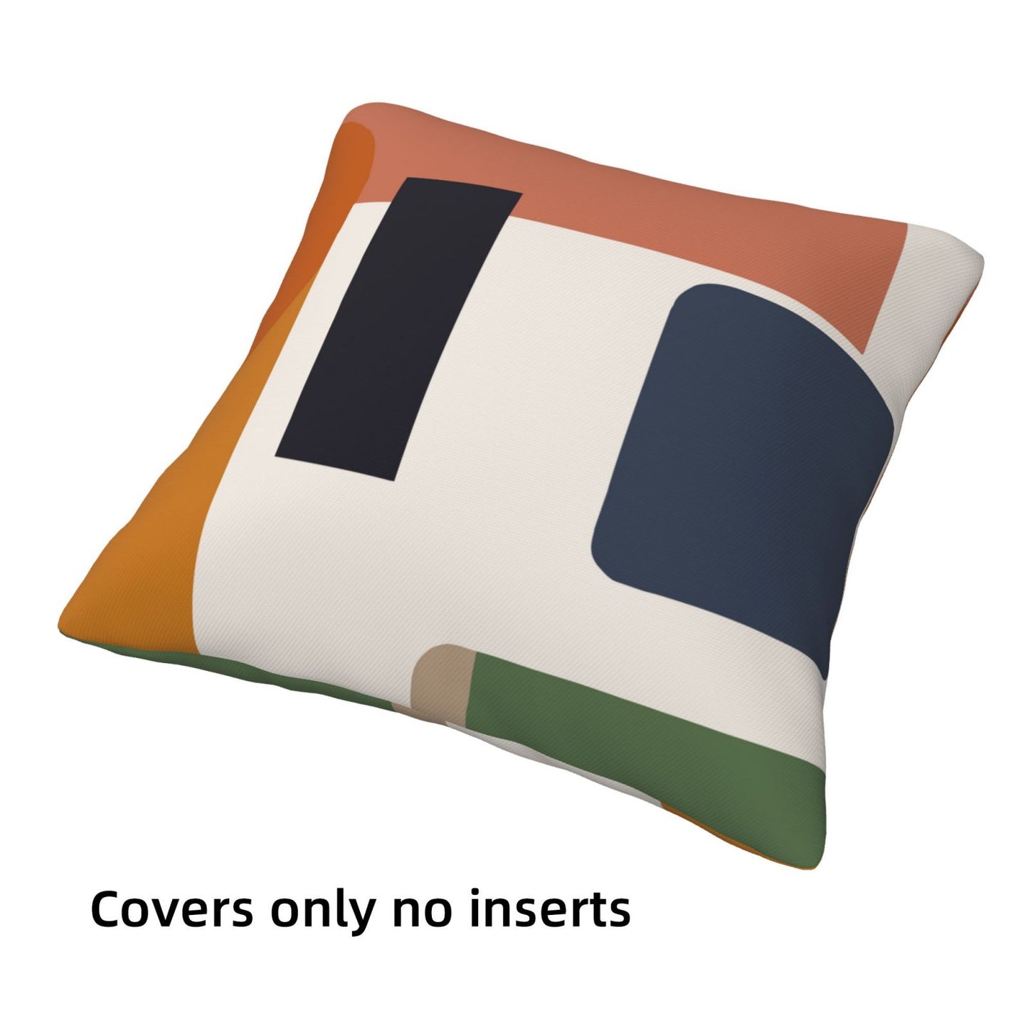 Mid Century Throw Pillow Covers 18x18 inch Set of 4 Bohemian Abstract Pillow Cases Rust Modern Geometric Decorative Cushion Covers