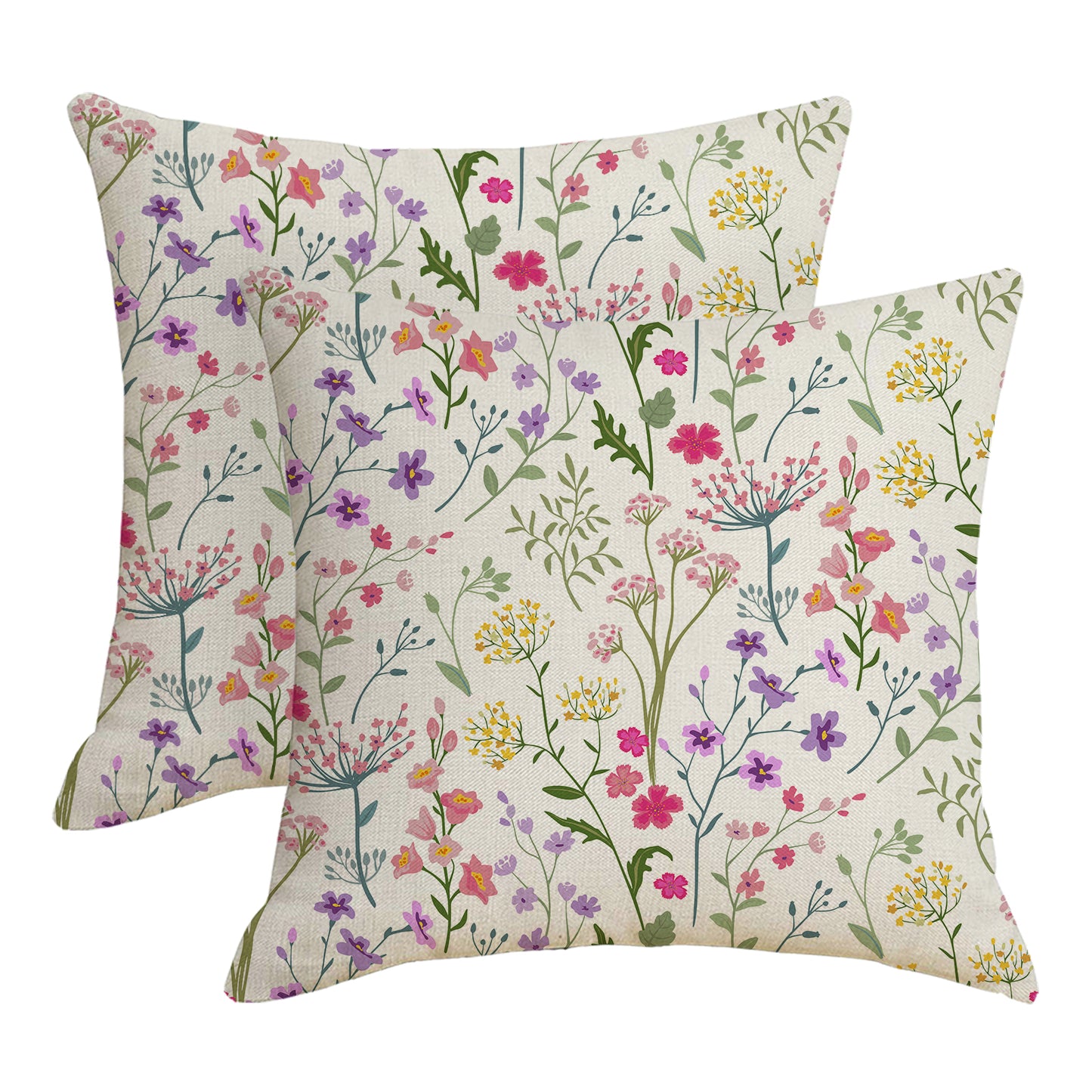 Outdoor Waterproof Throw Pillow Covers 18x18 inch Set of 2 Colorful Floral Decorative Cushion Covers for Patio Garden