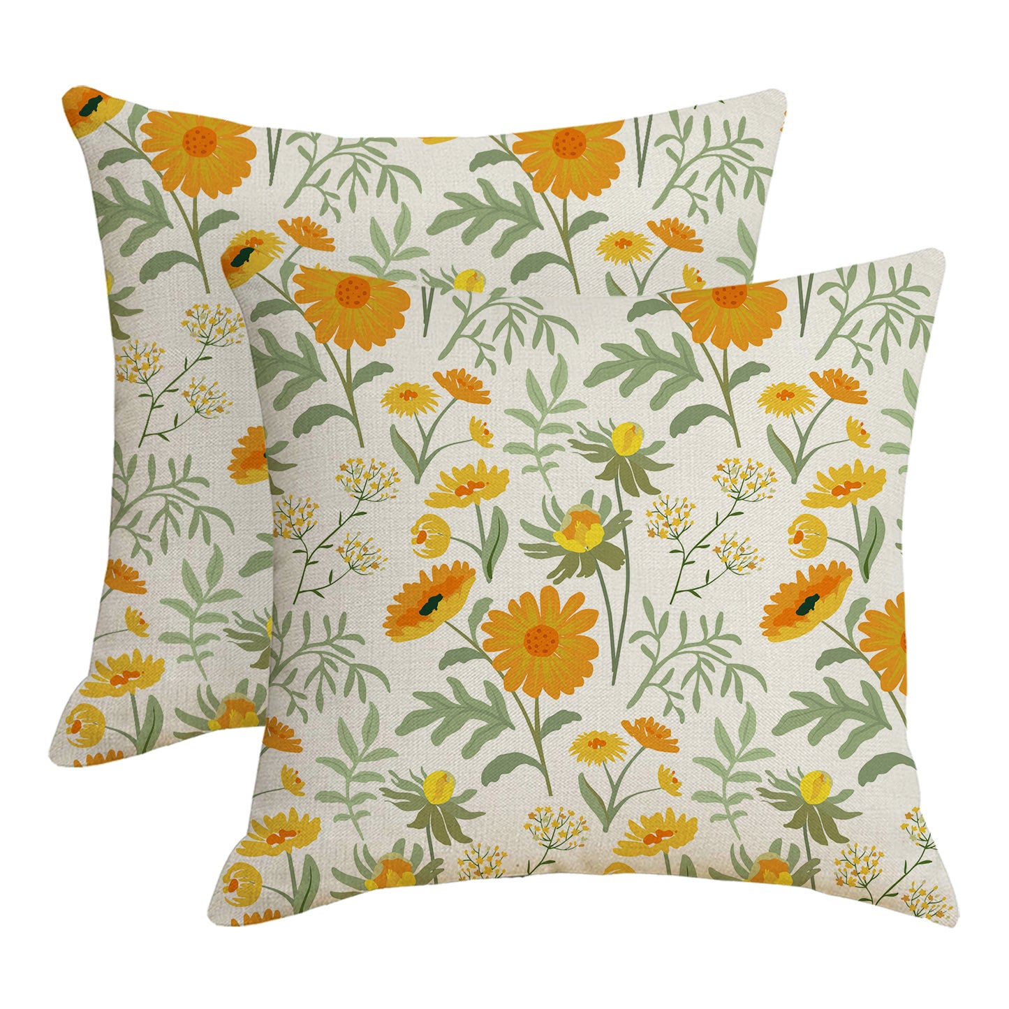 Outdoor Waterproof Throw Pillow Covers 18x18 inch Set of 2 Colorful Floral Decorative Cushion Covers for Patio Garden