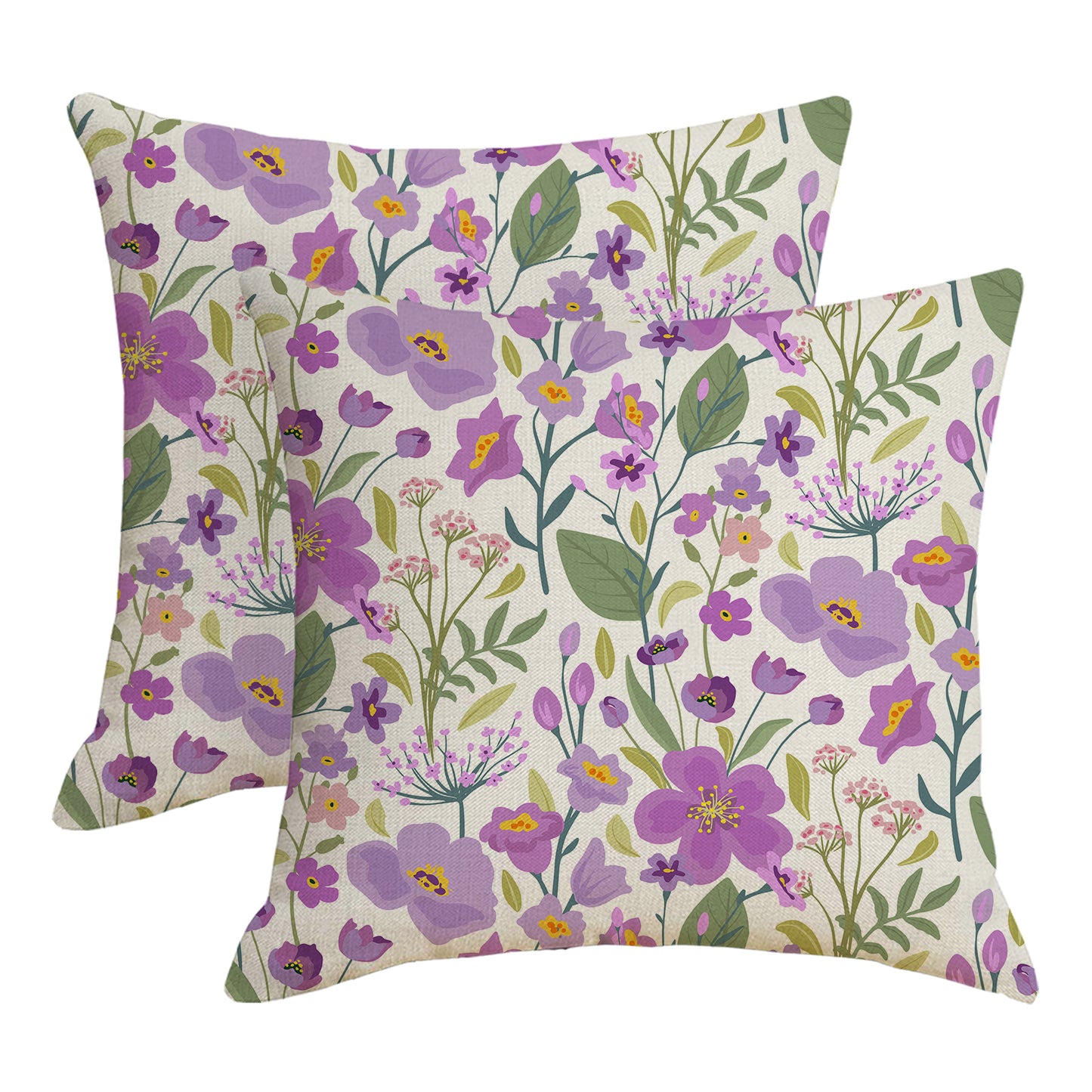 Outdoor Waterproof Throw Pillow Covers 18x18 inch Set of 2 Colorful Floral Decorative Cushion Covers for Patio Garden