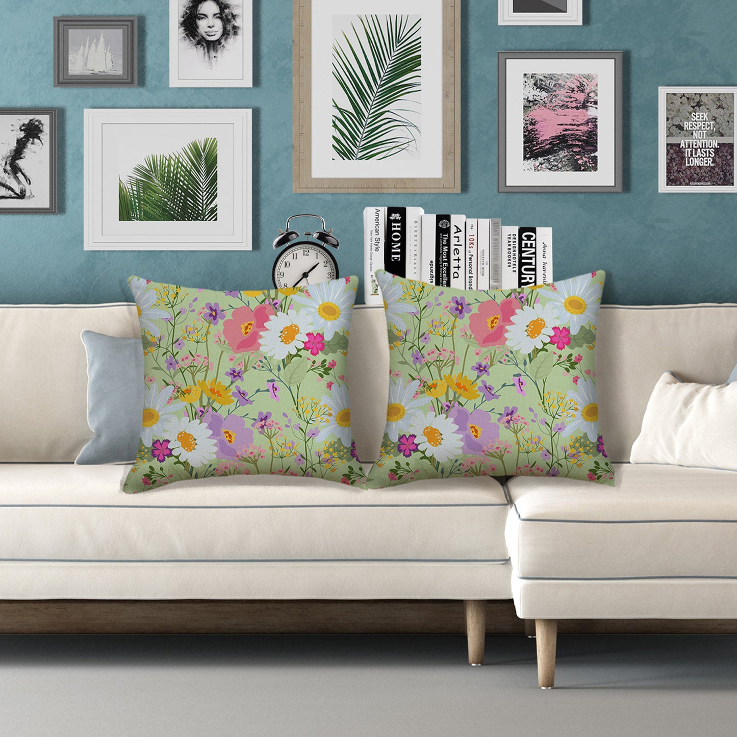 Outdoor Waterproof Throw Pillow Covers 18x18 inch Set of 2 Colorful Floral Decorative Cushion Covers for Patio Garden