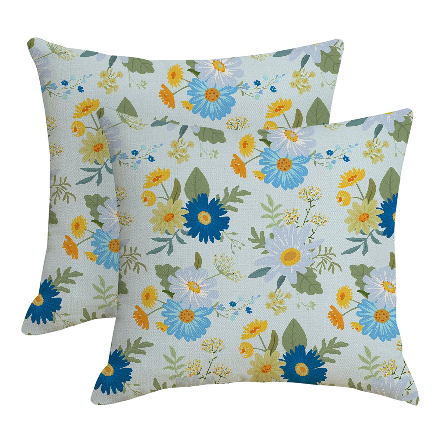 Outdoor Waterproof Throw Pillow Covers 18x18 inch Set of 2 Colorful Floral Decorative Cushion Covers for Patio Garden