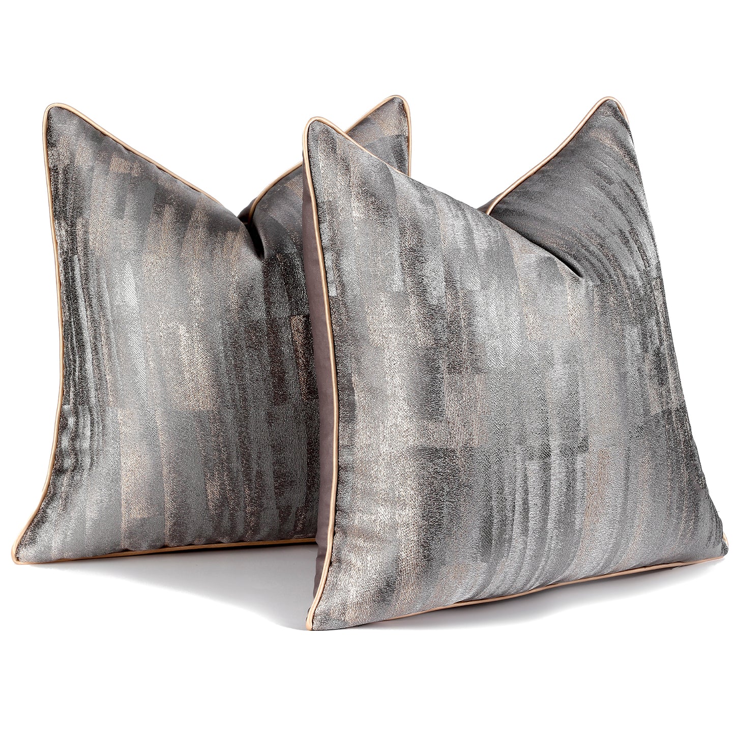 Jacquard Textured Throw Pillow Covers 18x18 inch Set of 2 Abstract Decorative Cushion Covers