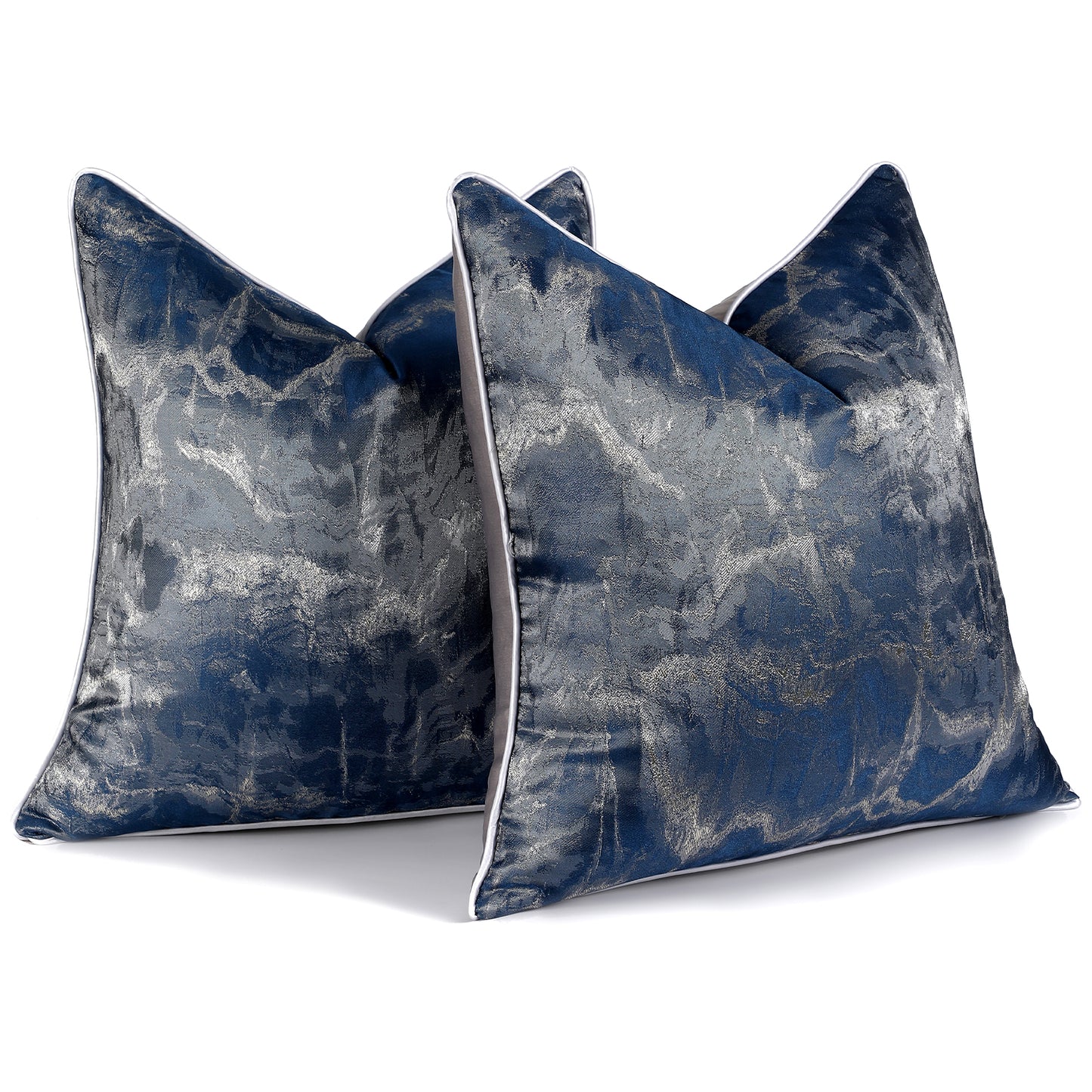 Jacquard Textured Throw Pillow Covers 18x18 inch Set of 2 Abstract Decorative Cushion Covers
