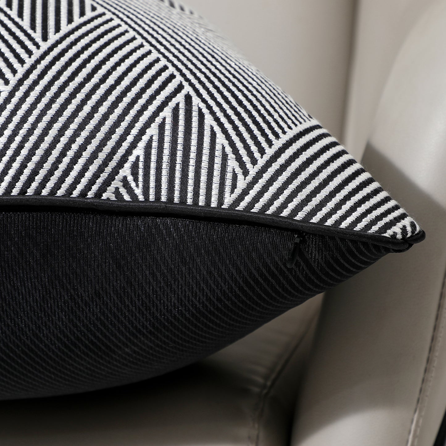 Geometric Jacquard Throw Pillow Covers 18x18 inch Set of 2 Luxury Decorative Cushion Covers
