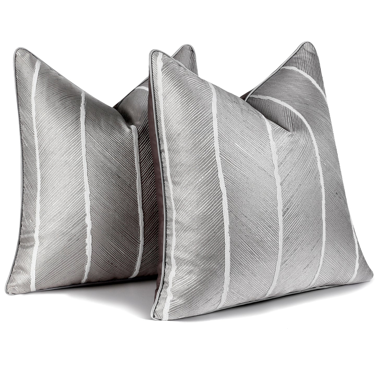 Geometric Jacquard Throw Pillow Covers 18x18 inch Set of 2 Luxury Decorative Cushion Covers