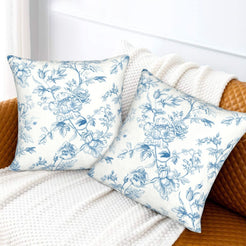 Floral throw pillow covers 18x18 Set of 2 for sofa couch and living room decor