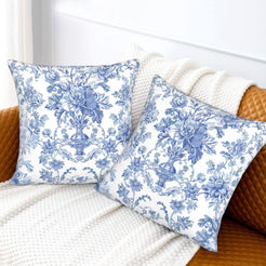 Floral throw pillow covers 18x18 Set of 2 for sofa couch and living room decor