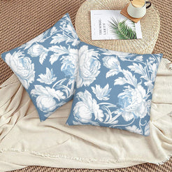 Floral throw pillow covers 18x18 Set of 2 for sofa couch and living room decor