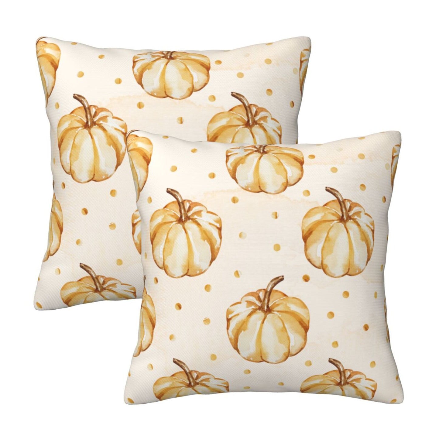 Fall Pumpkin Throw Pillow Covers 18x18 inch Set of 2 Autumn Thanksgiving Farmhouse Velvet Decorative Cushion Covers for Sofa Couch