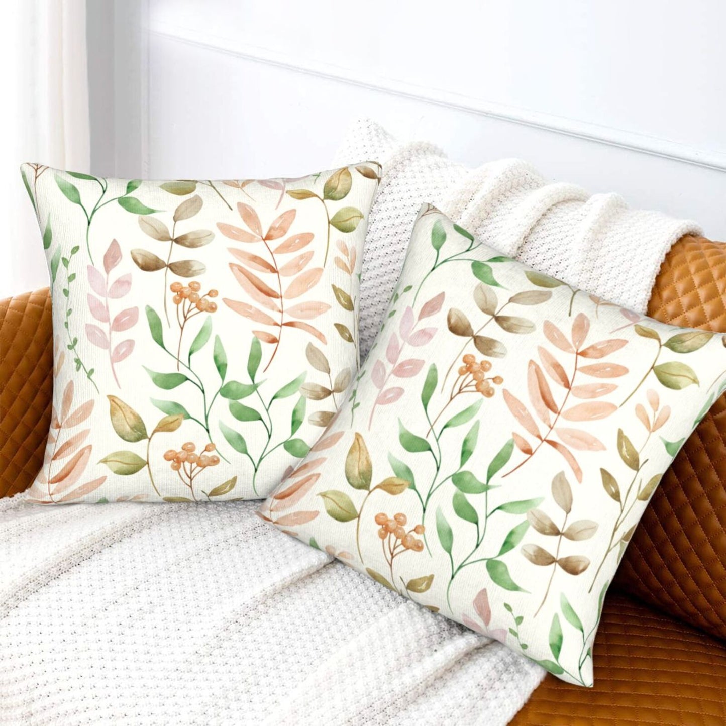 Fall Pumpkin Throw Pillow Covers 18x18 inch Set of 2 Autumn Thanksgiving Farmhouse Velvet Decorative Cushion Covers for Sofa Couch