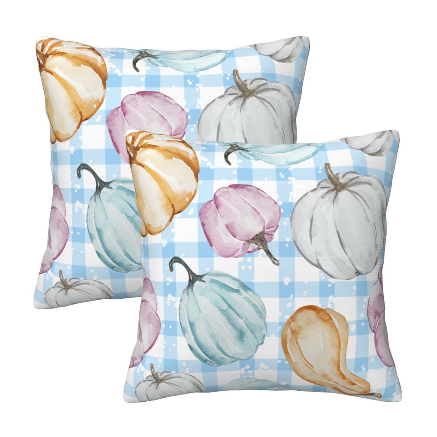 Fall Pumpkin Throw Pillow Covers 18x18 inch Set of 2 Autumn Thanksgiving Farmhouse Velvet Decorative Cushion Covers for Sofa Couch