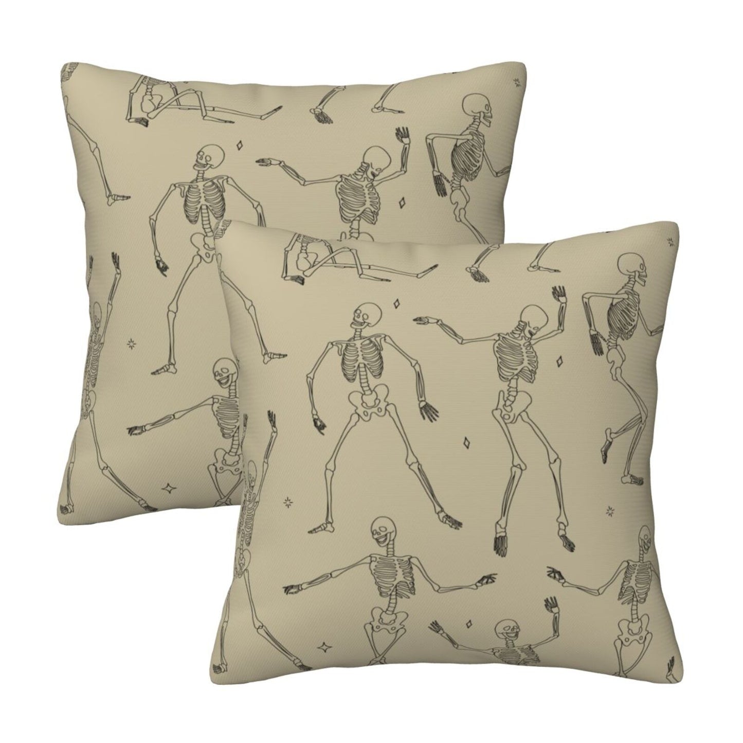 Halloween Themed Throw Pillow Covers 18x18 inch Set of 2 Ghosts Orange Velvet Decorative Cushion Covers for Sofa Couch Living Room