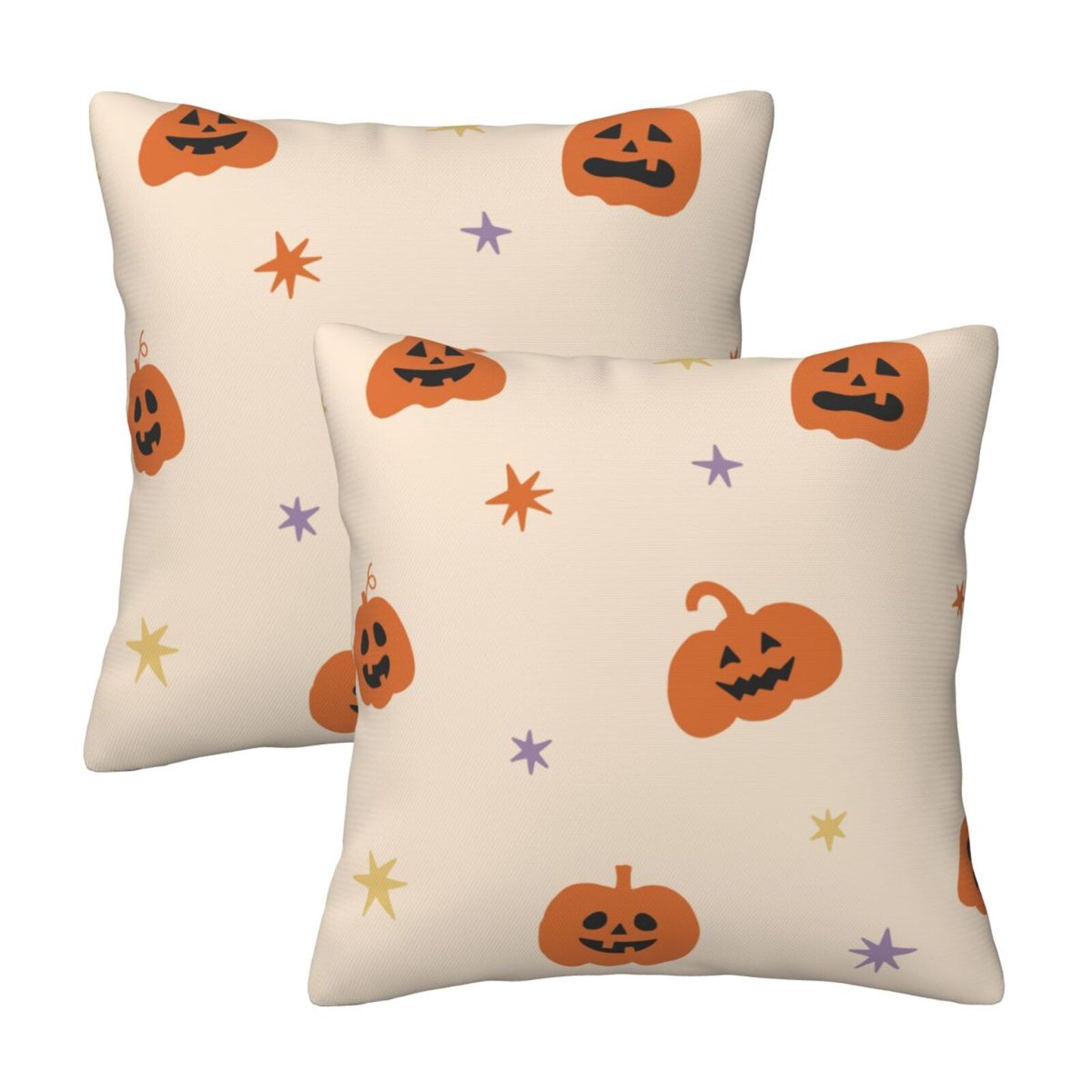 Halloween Decorative Throw Pillow Covers 18x18 inch Set of 2 Skulls Ghosts Pumpkins Velvet Decorative Cushion Covers for Sofa Couch Living Room