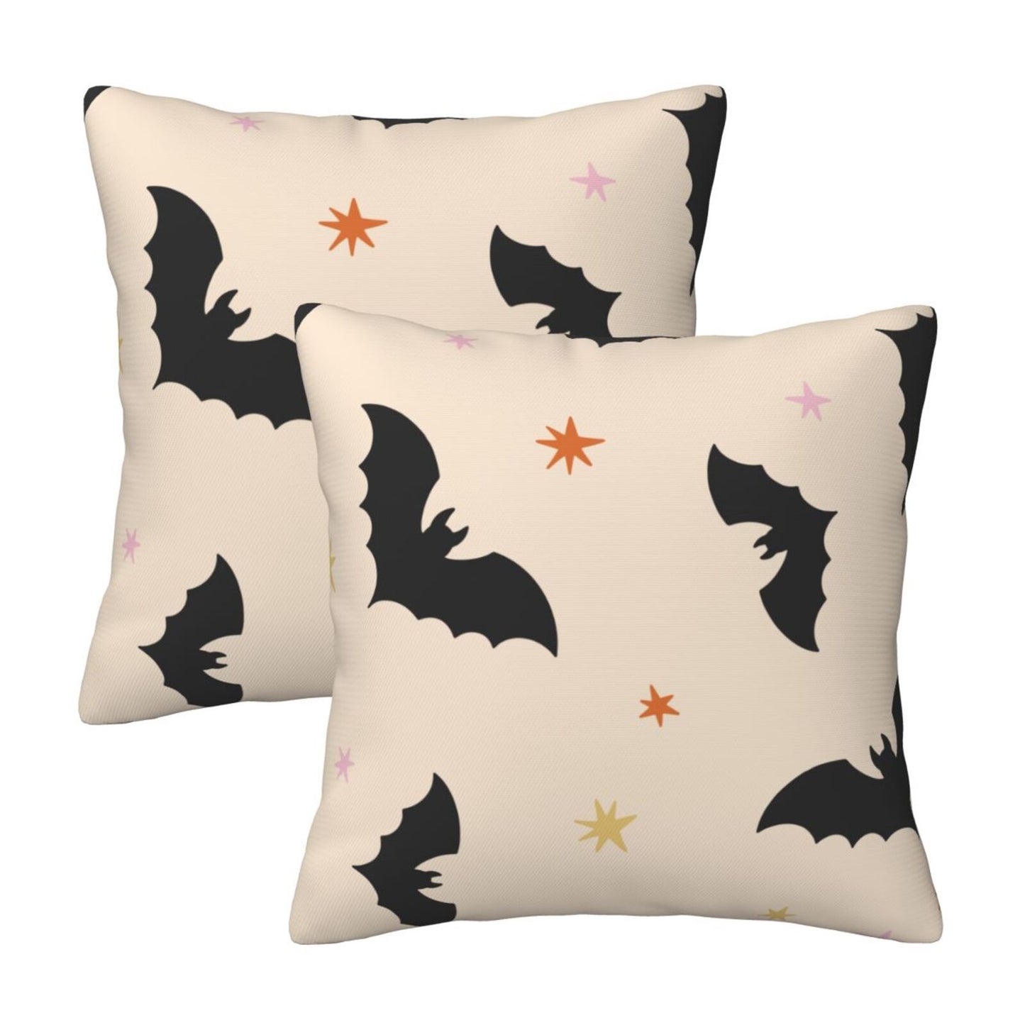 Halloween Decorative Throw Pillow Covers 18x18 inch Set of 2 Skulls Ghosts Pumpkins Velvet Decorative Cushion Covers for Sofa Couch Living Room