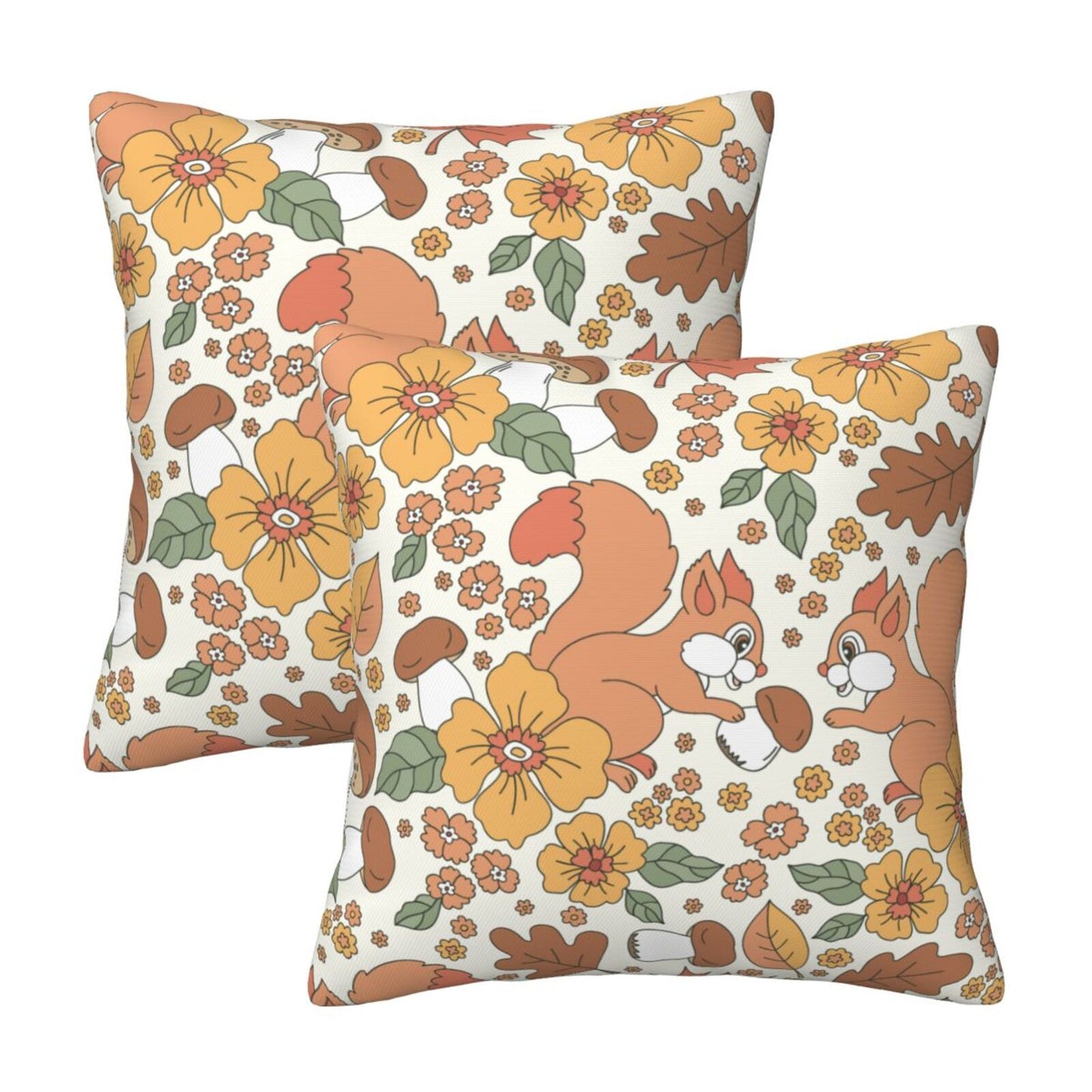 Fall Pumpkin Throw Pillow Covers 18x18 inch Set of 2 Thanksgiving Velvet Cushion Covers for Sofa Couch Bed
