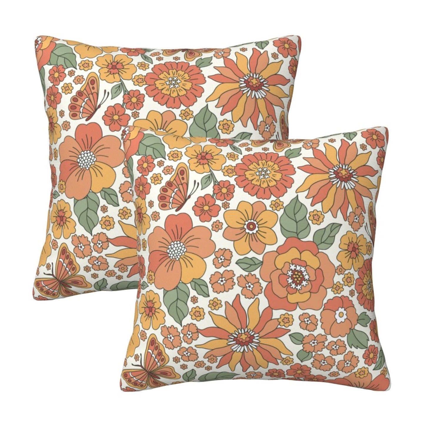 Fall Pumpkin Throw Pillow Covers 18x18 inch Set of 2 Thanksgiving Velvet Cushion Covers for Sofa Couch Bed
