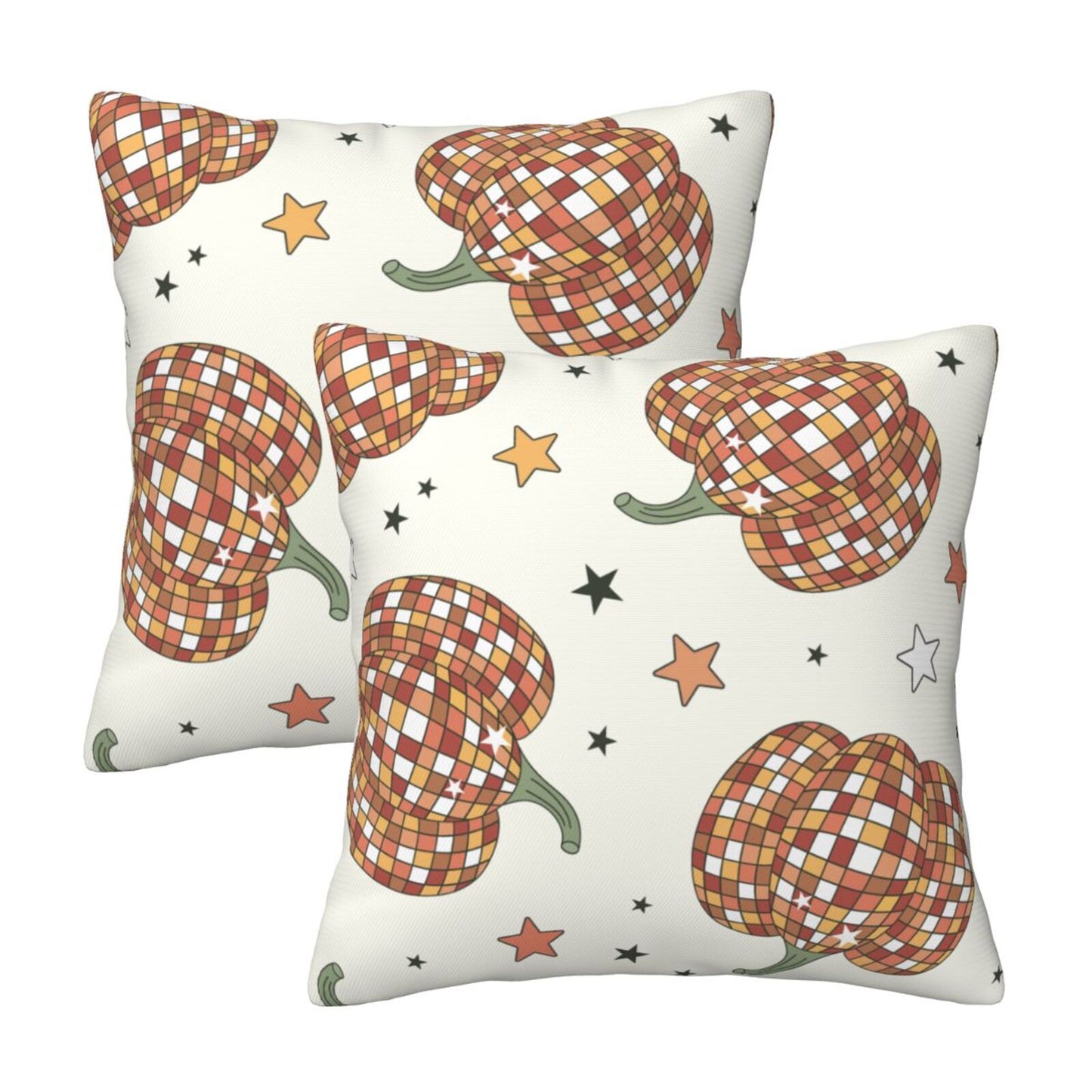 Fall Pumpkin Throw Pillow Covers 18x18 inch Set of 2 Thanksgiving Velvet Cushion Covers for Sofa Couch Bed