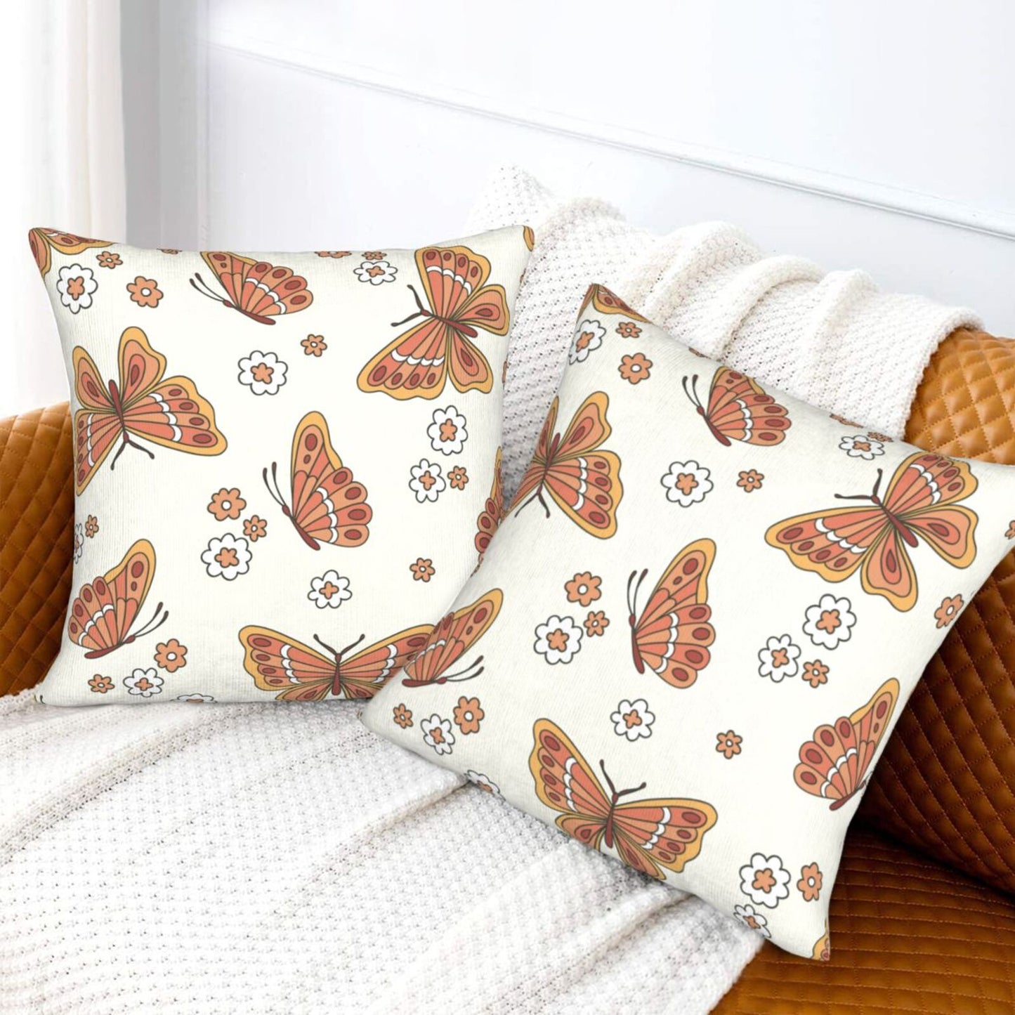 Fall Pumpkin Throw Pillow Covers 18x18 inch Set of 2 Thanksgiving Velvet Cushion Covers for Sofa Couch Bed