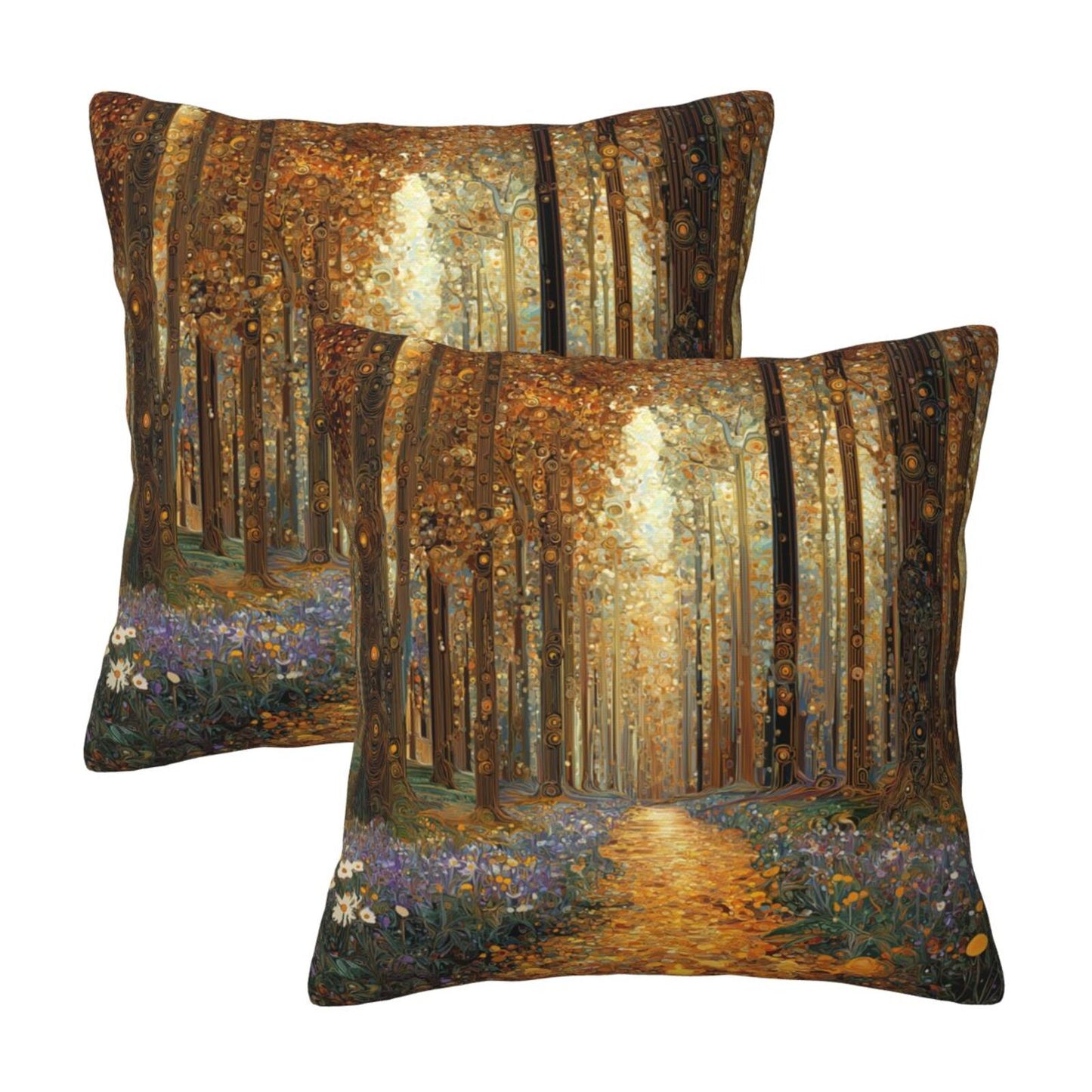 Autumn Throw Pillow Covers 18x18 inch Set of 2 Floral Velvet Decorative Cushion Covers for Sofa Couch Living Room