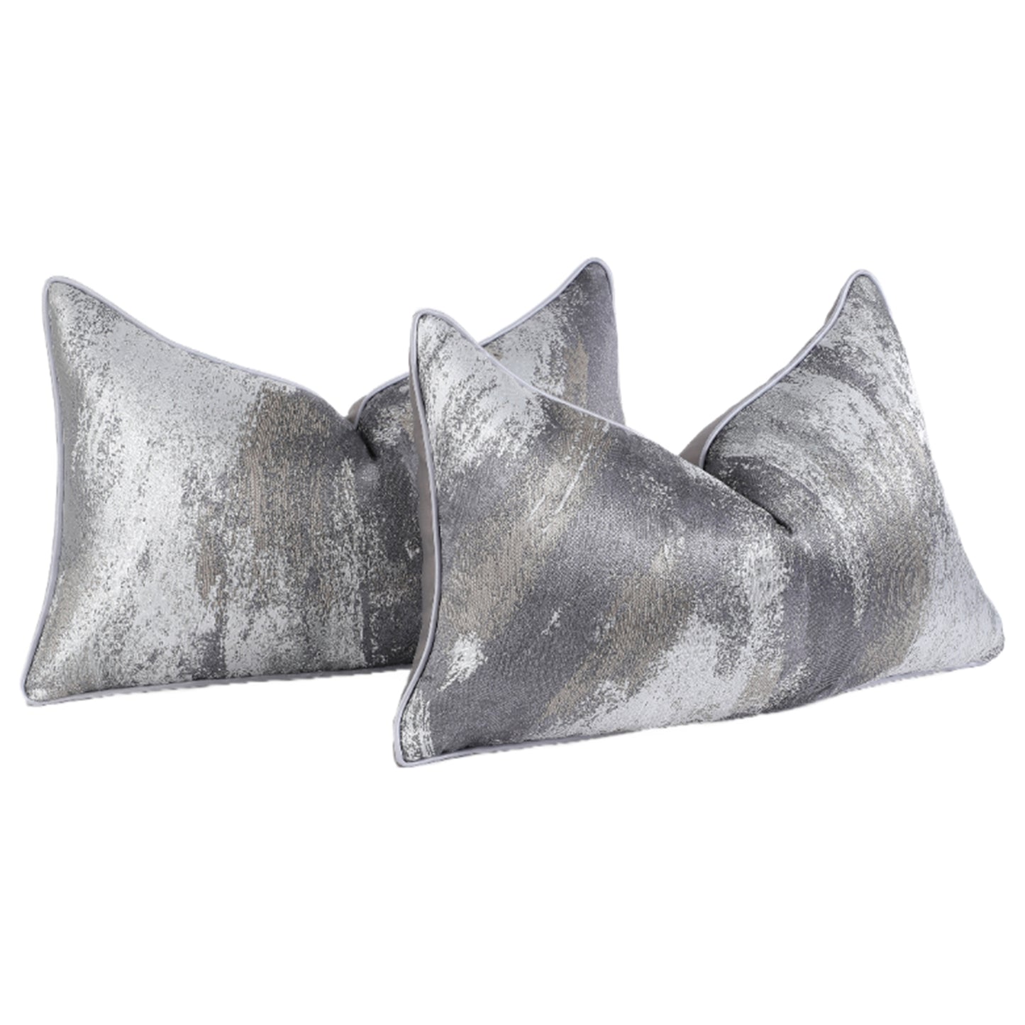 Modern Abstract Jacquard Throw Pillow Covers, Set of 2 | Luxury Decorative Cushions